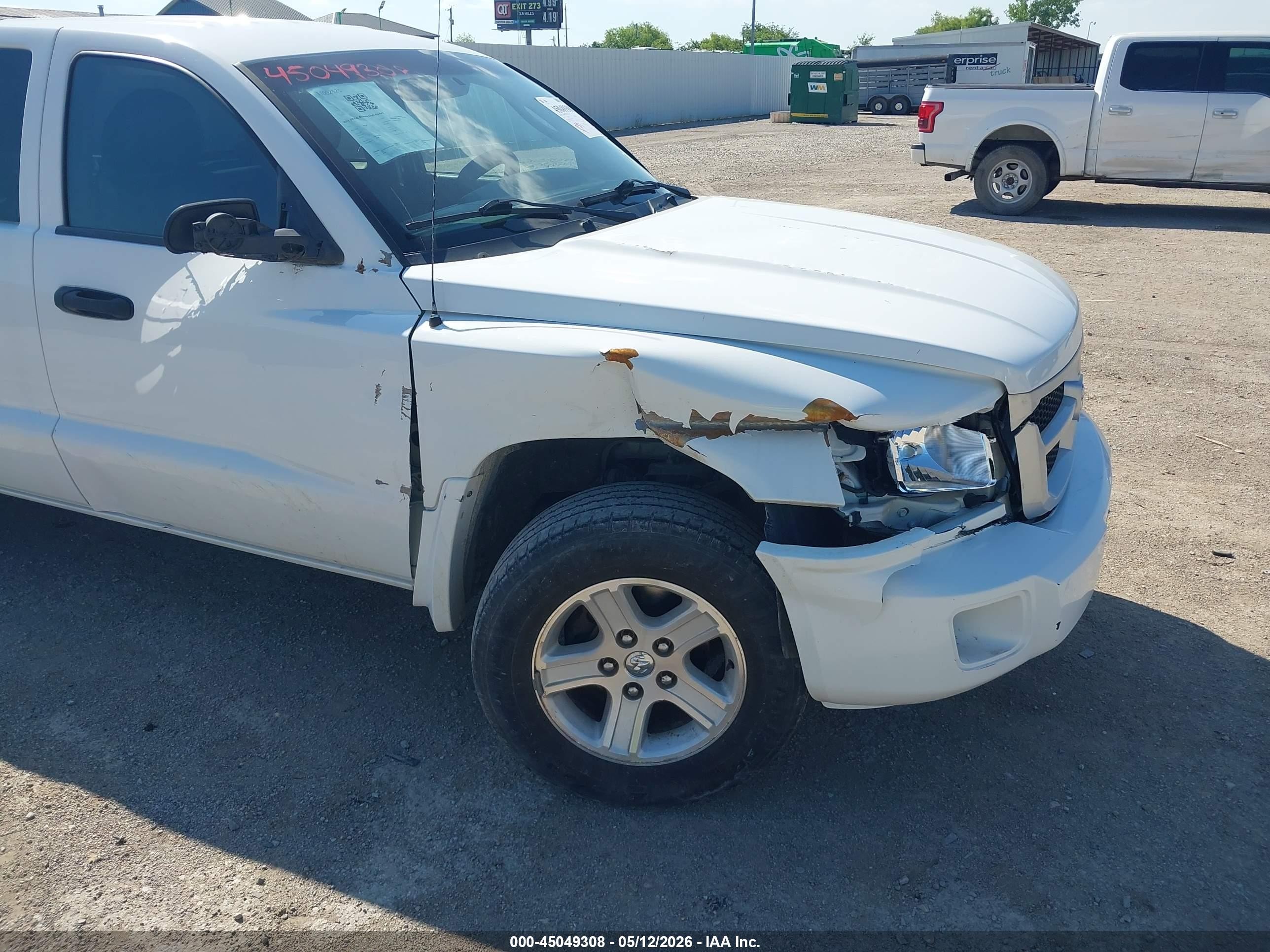 2011 Ram Dakota Bighorn/lonestar Белый vin: 1D7RE3BK2BS673670