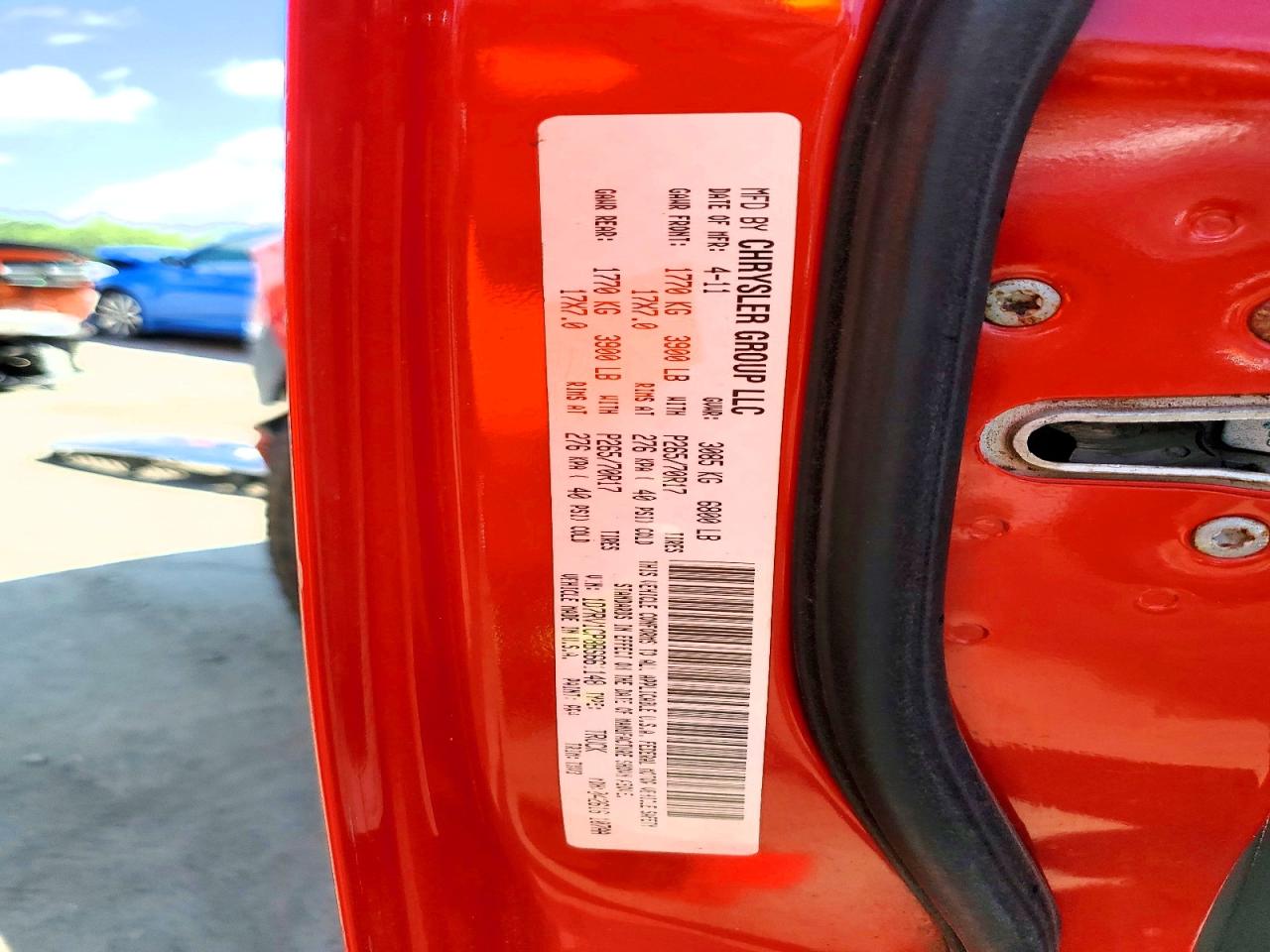 2011 Dodge Ram 1500 Red vin: 1D7RV1CP8BS661148