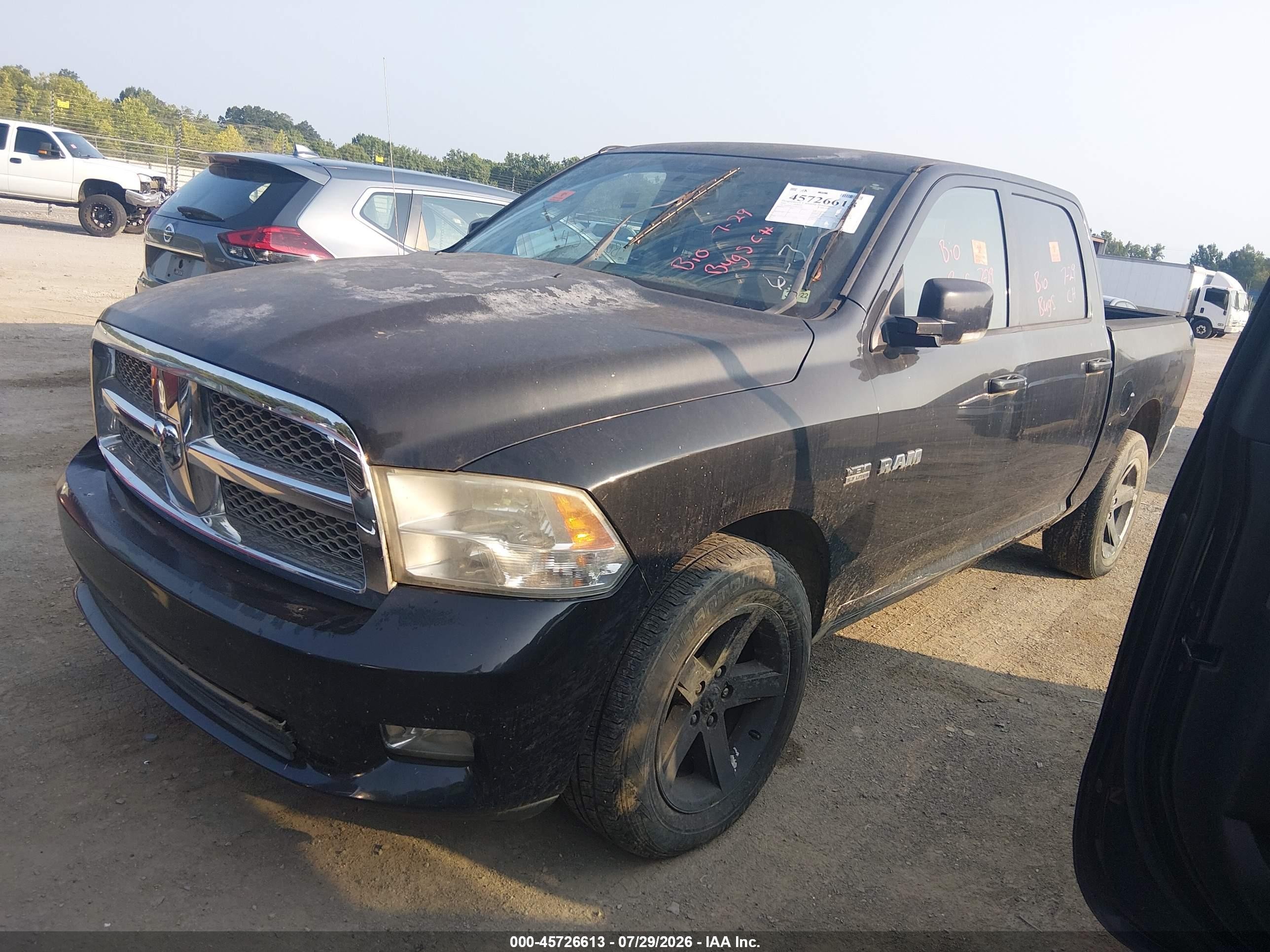 2010 Dodge Ram 1500 Slt/sport/trx Black vin: 1D7RV1CT1AS165765