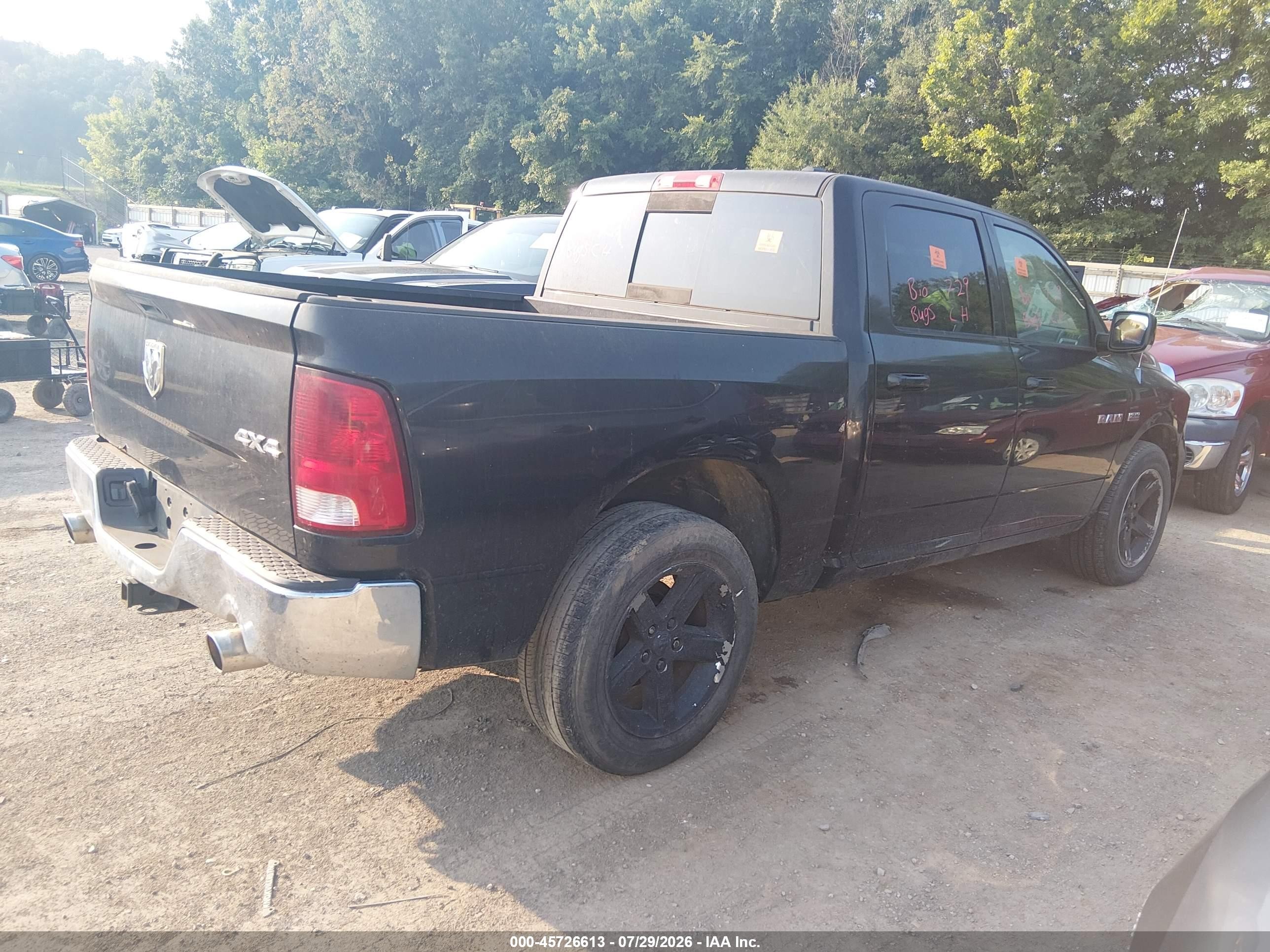 2010 Dodge Ram 1500 Slt/sport/trx Black vin: 1D7RV1CT1AS165765