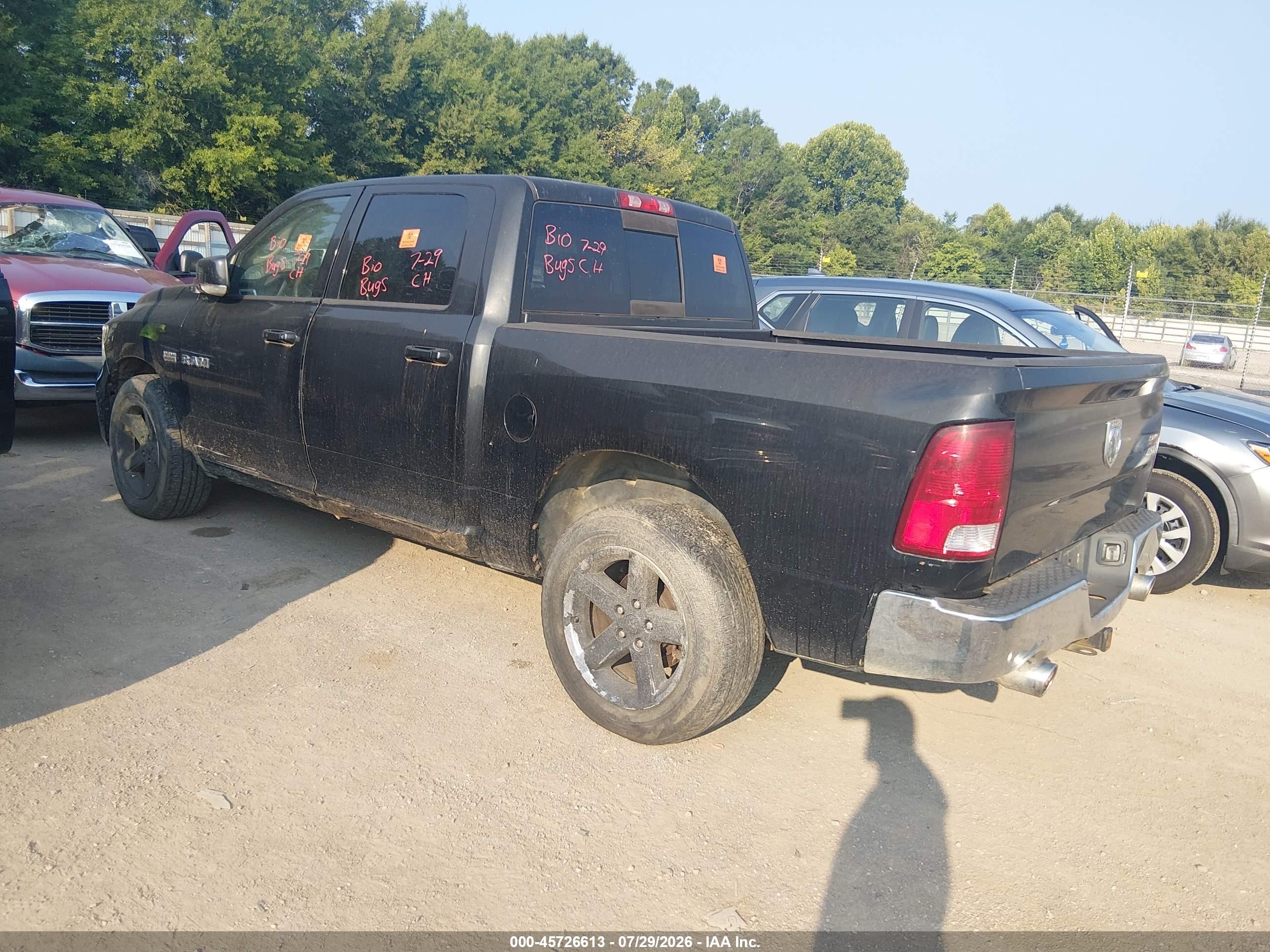 2010 Dodge Ram 1500 Slt/sport/trx Black vin: 1D7RV1CT1AS165765