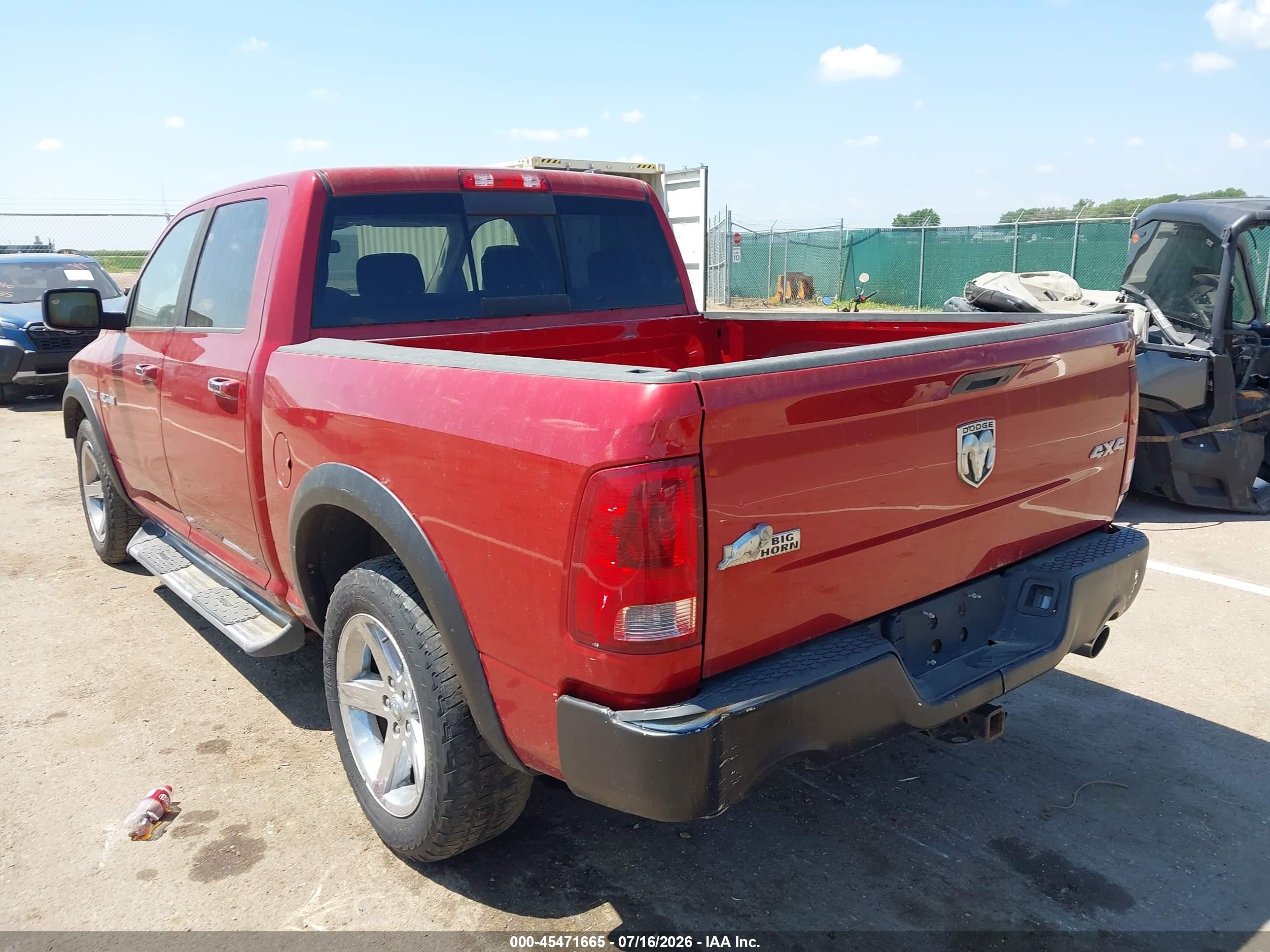 2010 Dodge Ram 1500 Slt/sport/trx Red vin: 1D7RV1CT1AS192156