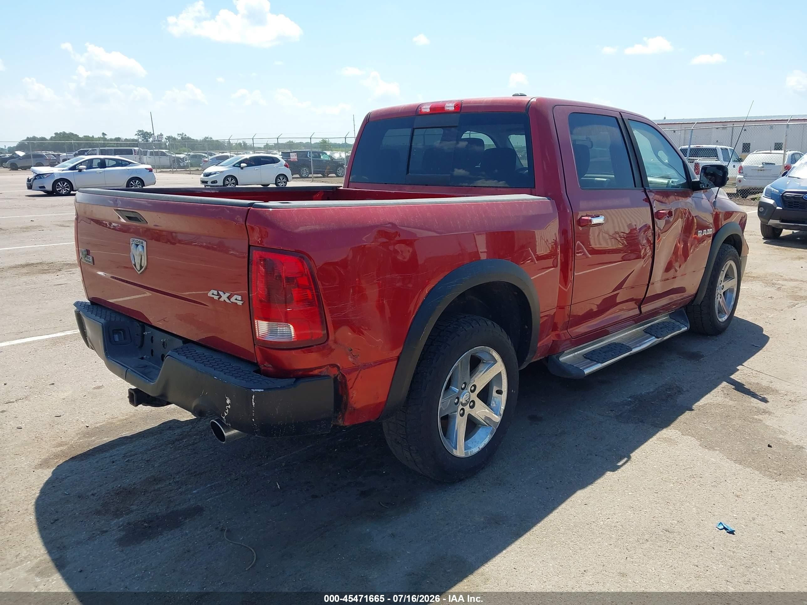 2010 Dodge Ram 1500 Slt/sport/trx Red vin: 1D7RV1CT1AS192156