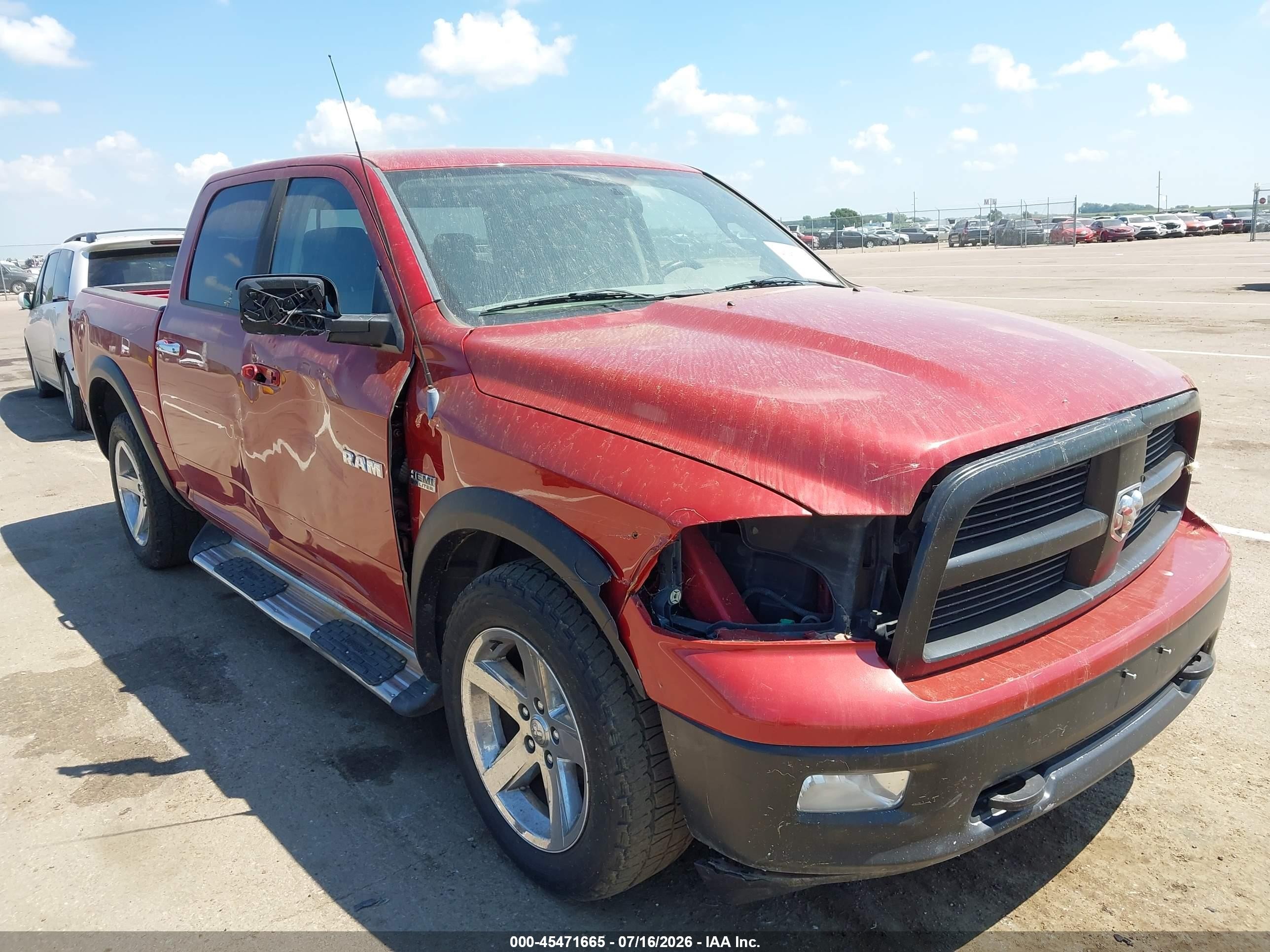 2010 Dodge Ram 1500 Slt/sport/trx Red vin: 1D7RV1CT1AS192156