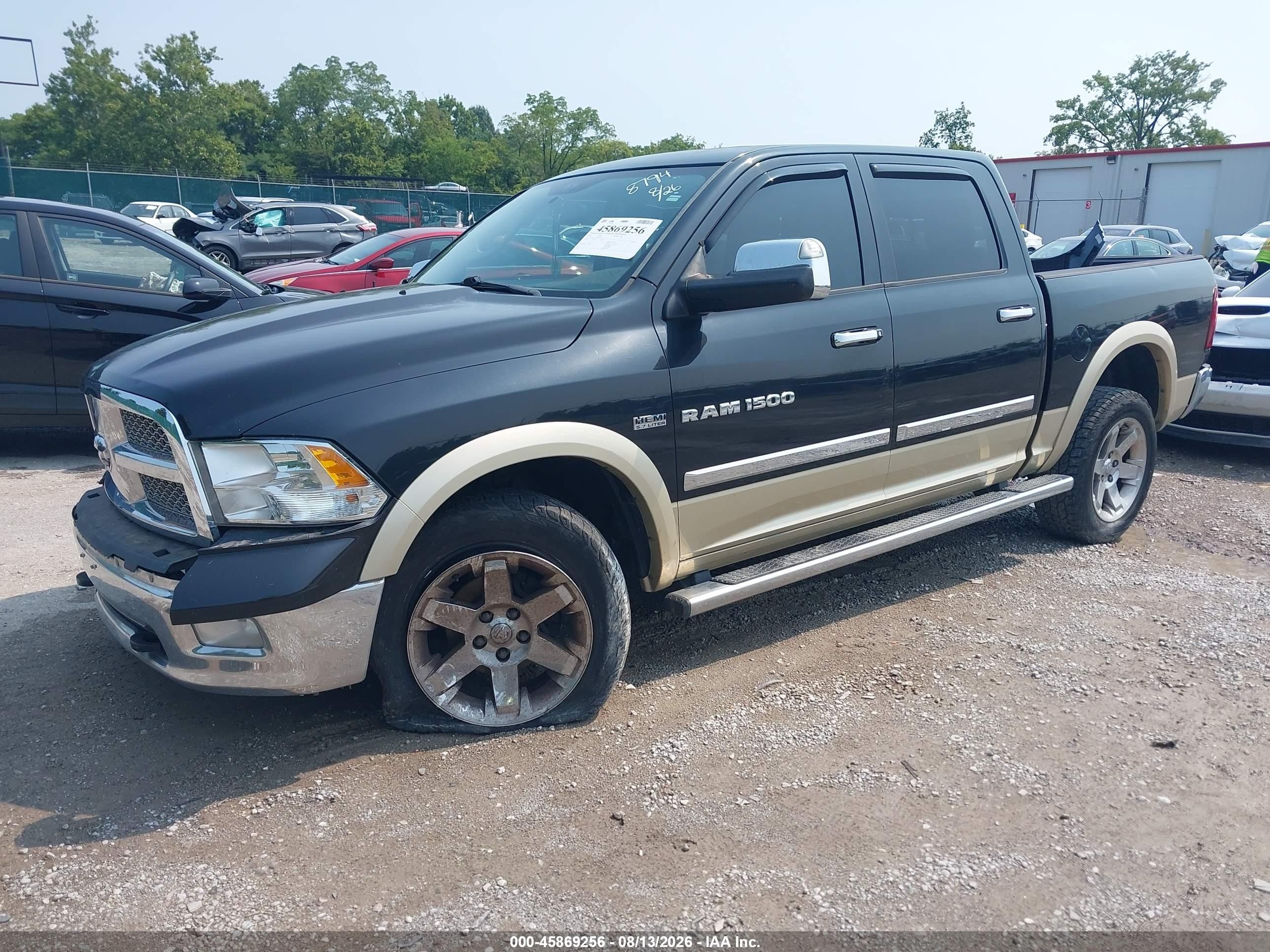 2011 Ram Ram 1500 Laramie Черный vin: 1D7RV1CT2BS508794
