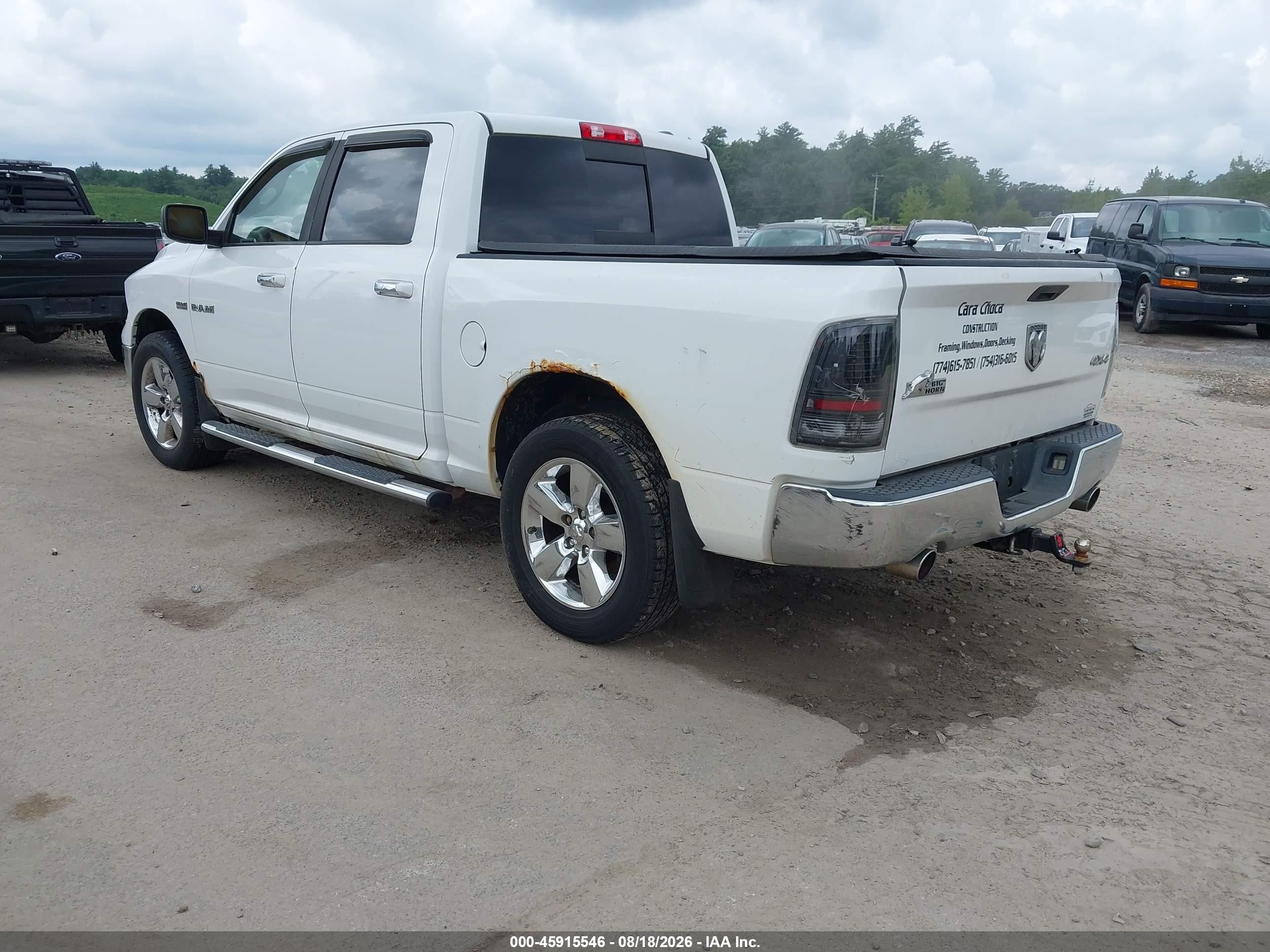 2010 Dodge Ram 1500 Slt/sport/trx White vin: 1D7RV1CT3AS198315