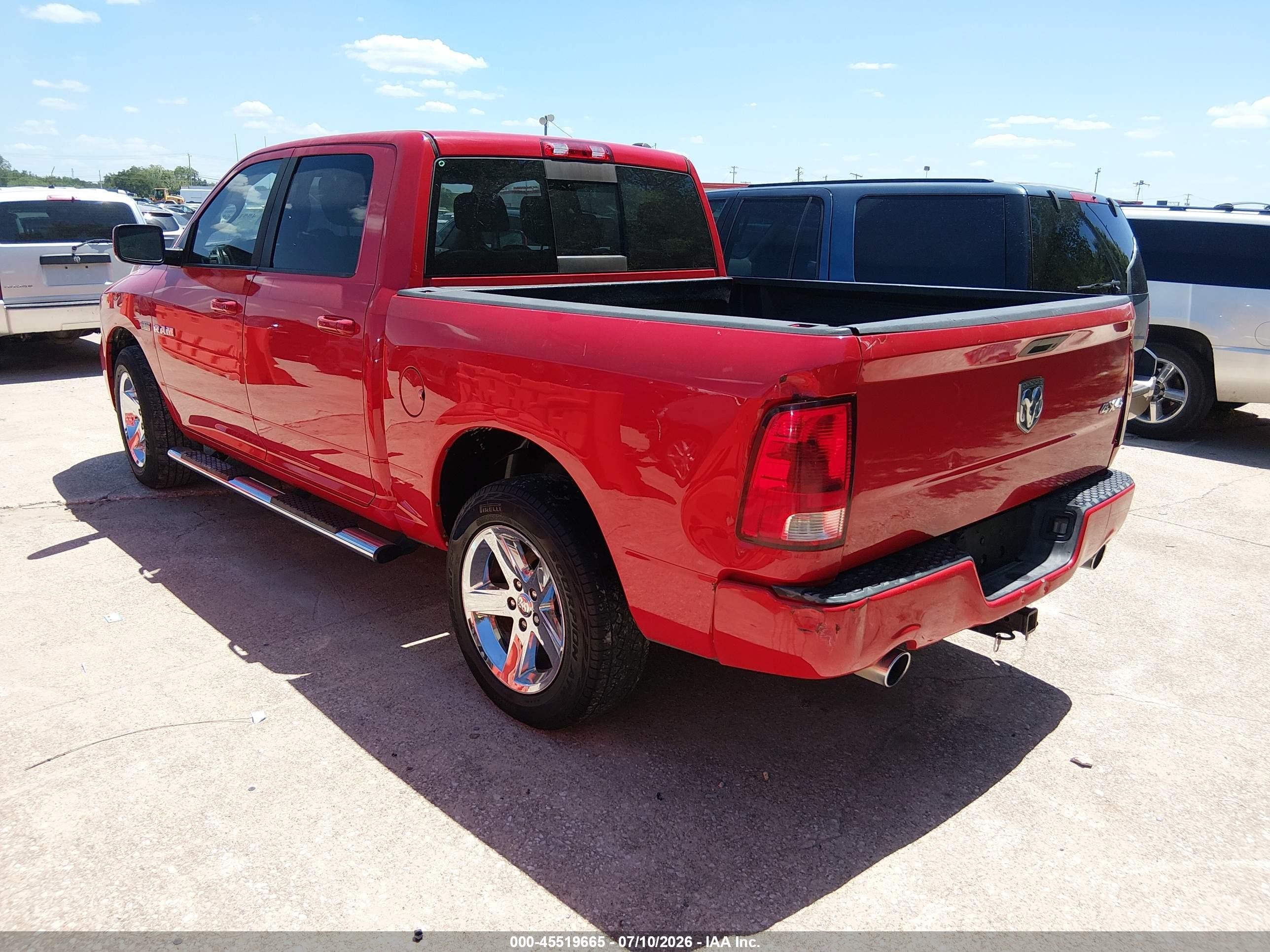2010 Dodge Ram 1500 Slt/sport/trx Red vin: 1D7RV1CT6AS194369