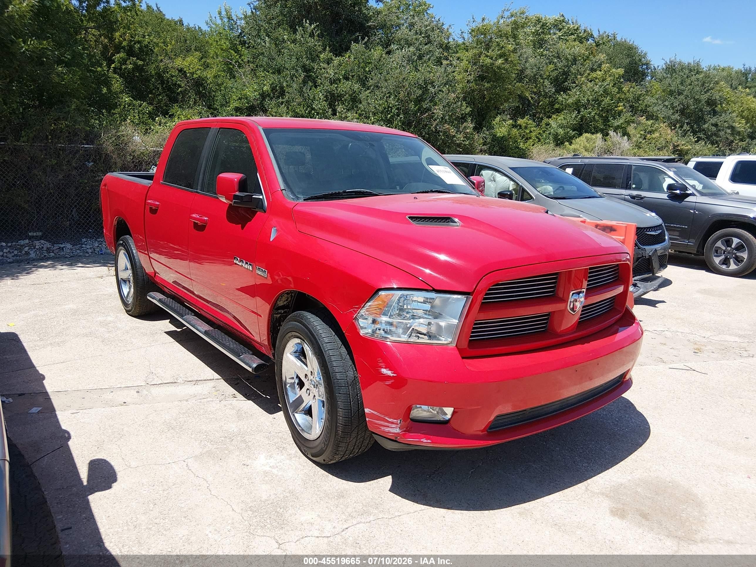 2010 Dodge Ram 1500 Slt/sport/trx Red vin: 1D7RV1CT6AS194369