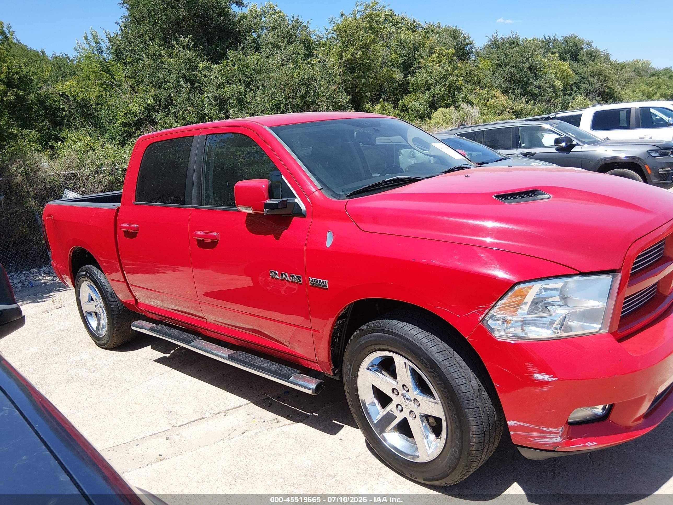 2010 Dodge Ram 1500 Slt/sport/trx Red vin: 1D7RV1CT6AS194369