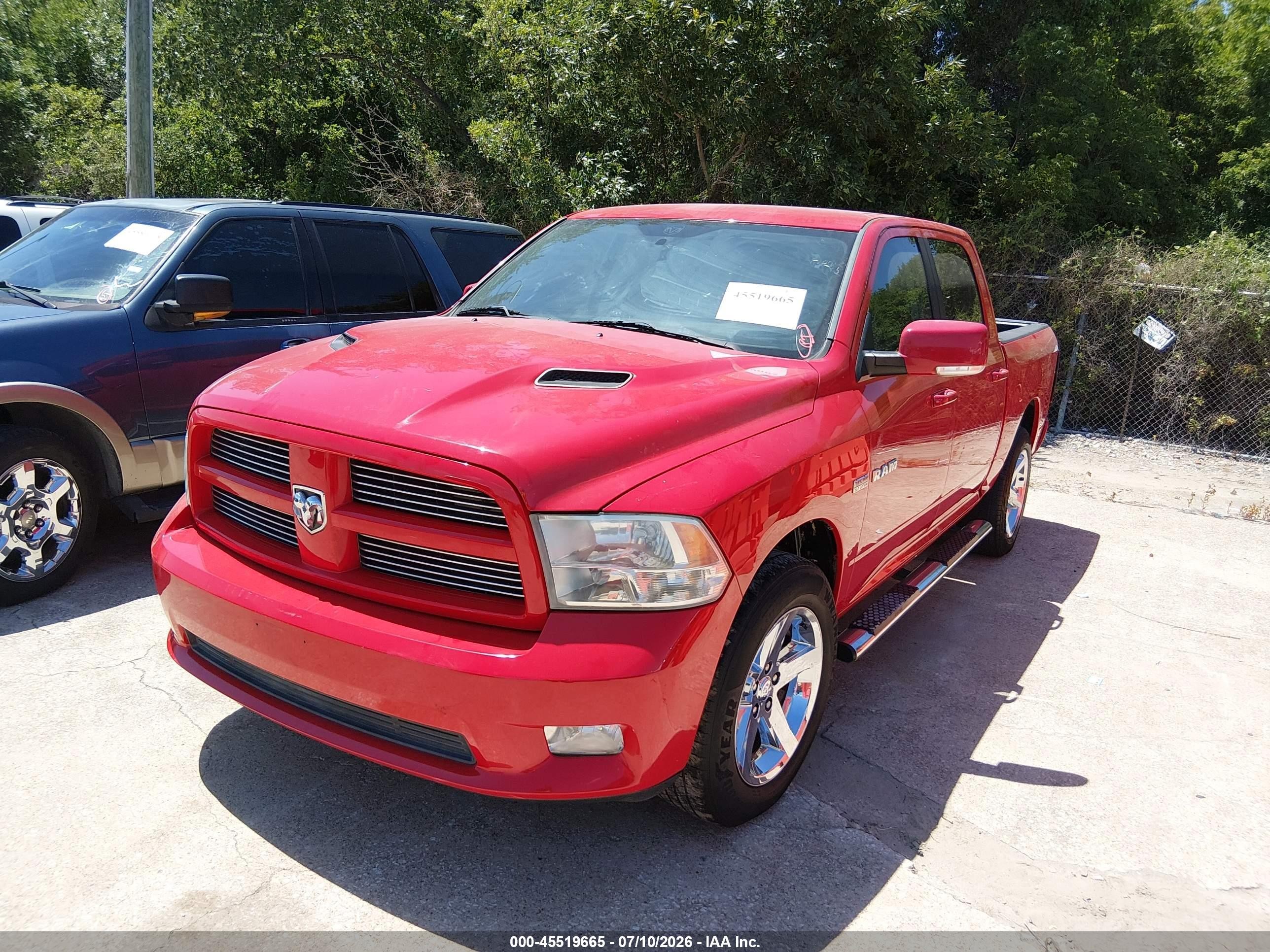 2010 Dodge Ram 1500 Slt/sport/trx Red vin: 1D7RV1CT6AS194369
