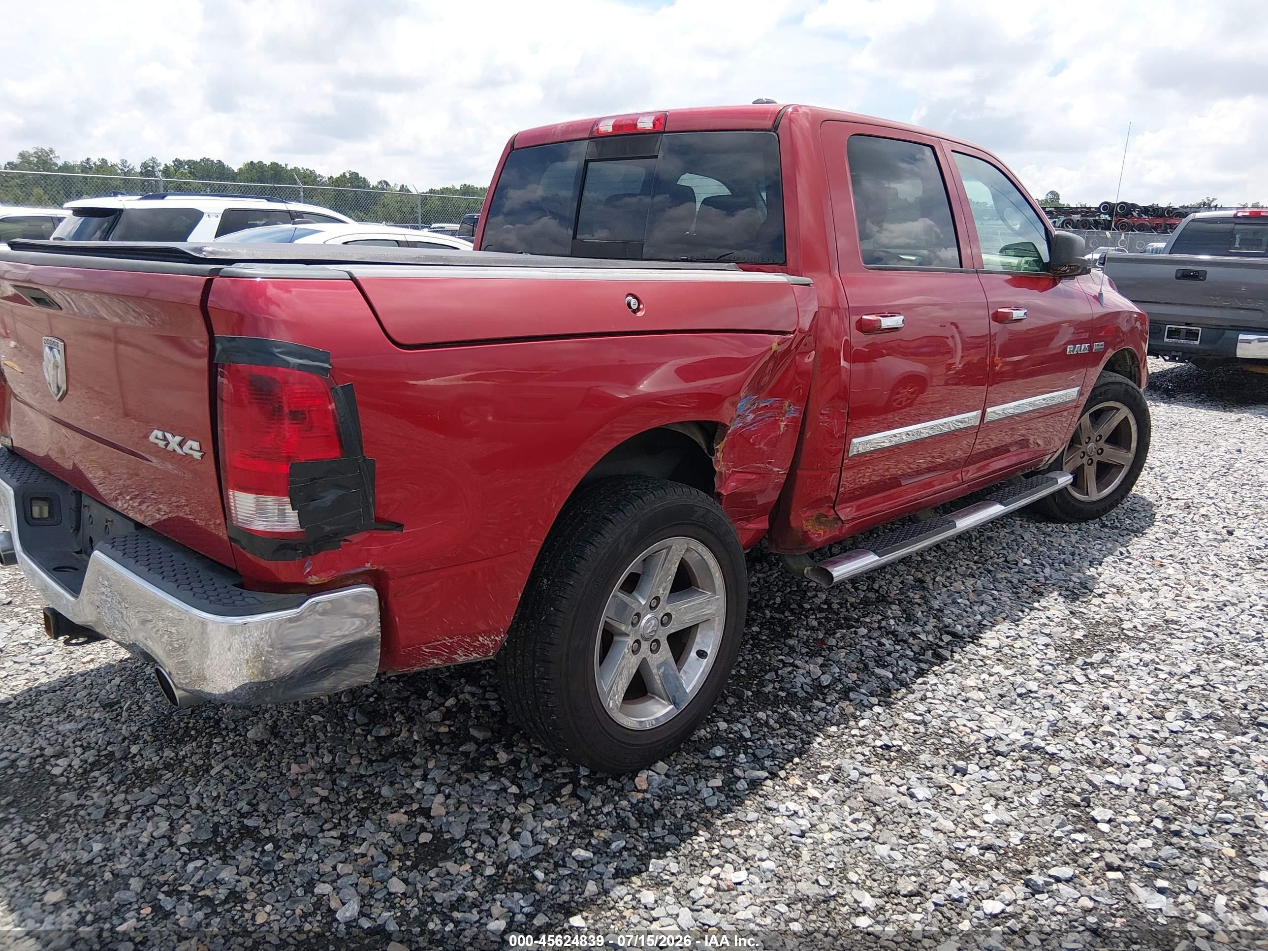 2010 Dodge Ram 1500 Slt/sport/trx Red vin: 1D7RV1CT6AS258118