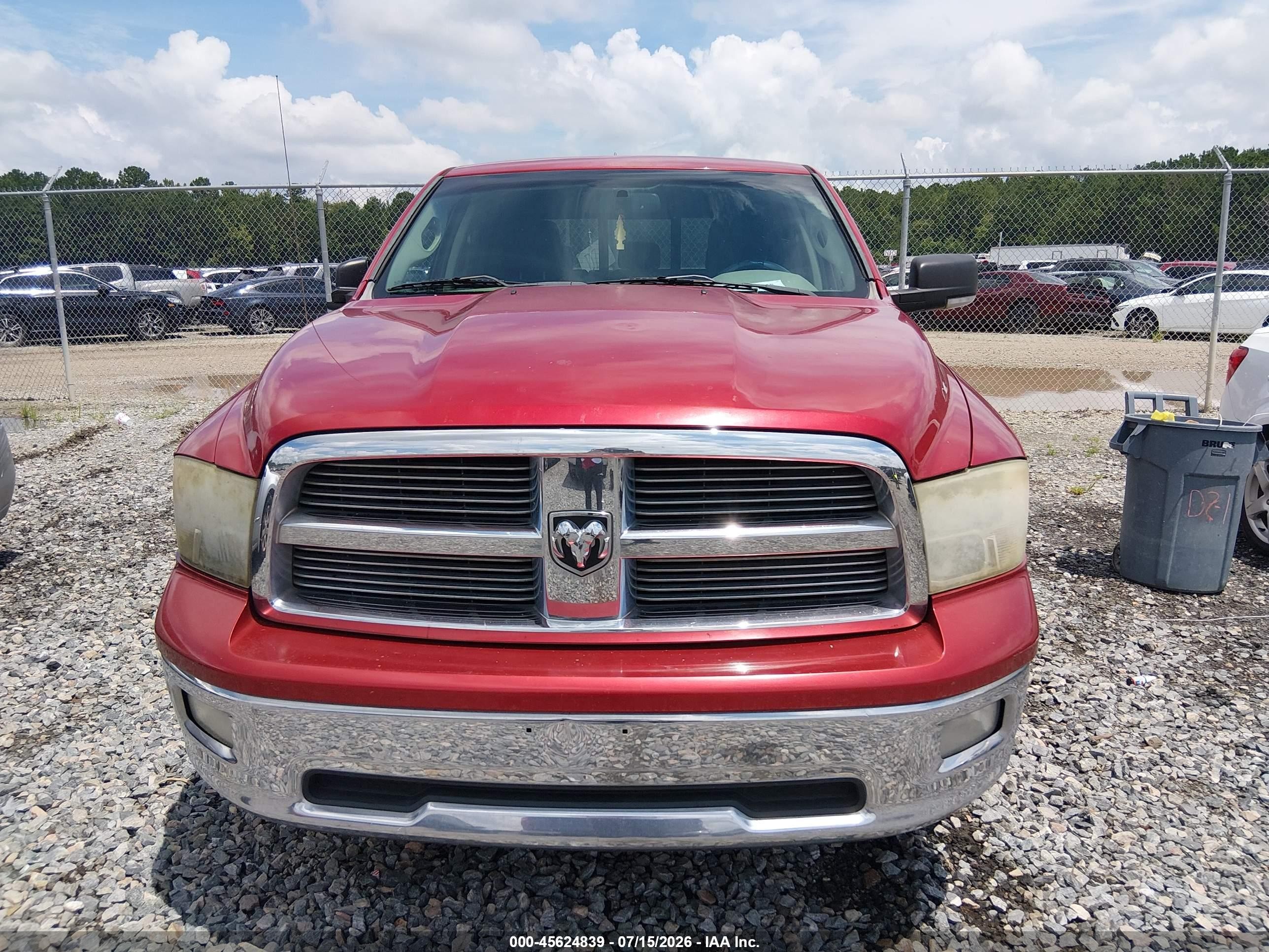 2010 Dodge Ram 1500 Slt/sport/trx Red vin: 1D7RV1CT6AS258118