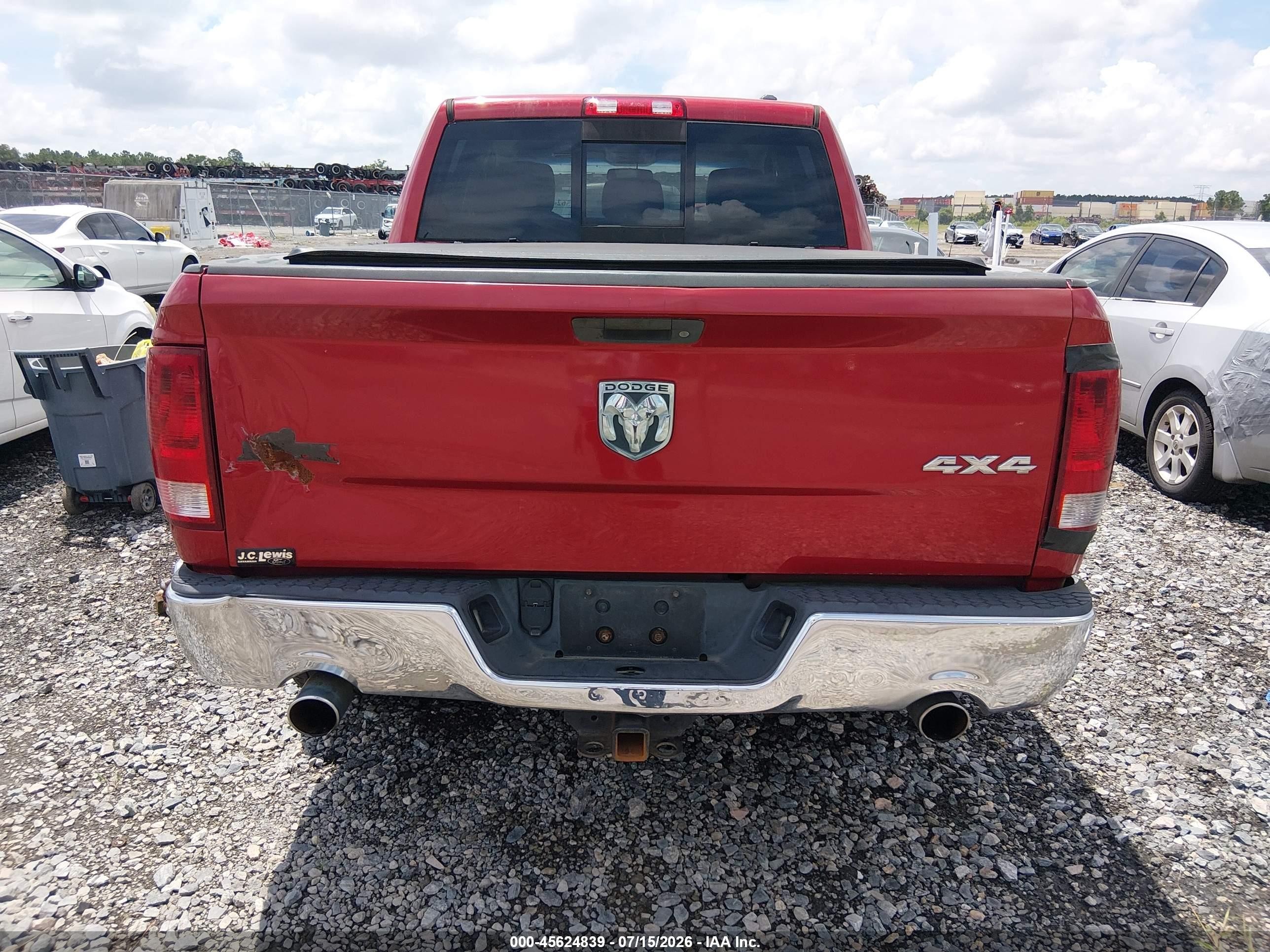 2010 Dodge Ram 1500 Slt/sport/trx Red vin: 1D7RV1CT6AS258118
