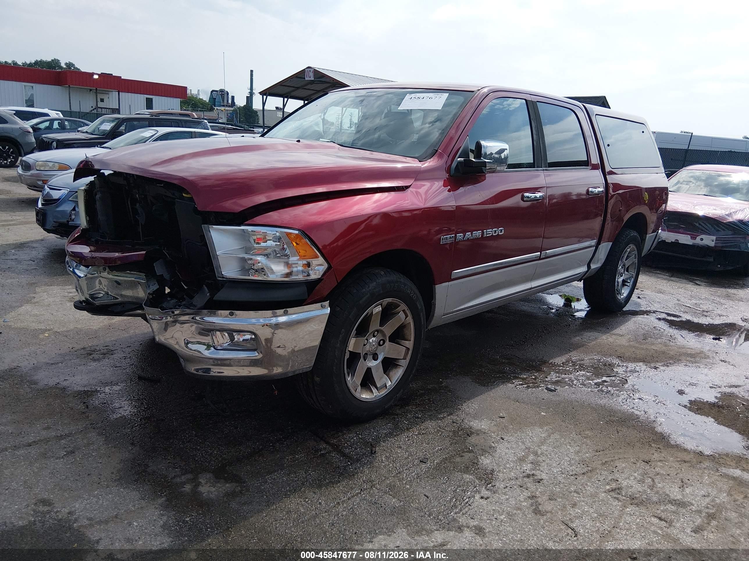 2011 Ram Ram 1500 Laramie Красный vin: 1D7RV1CT6BS545556