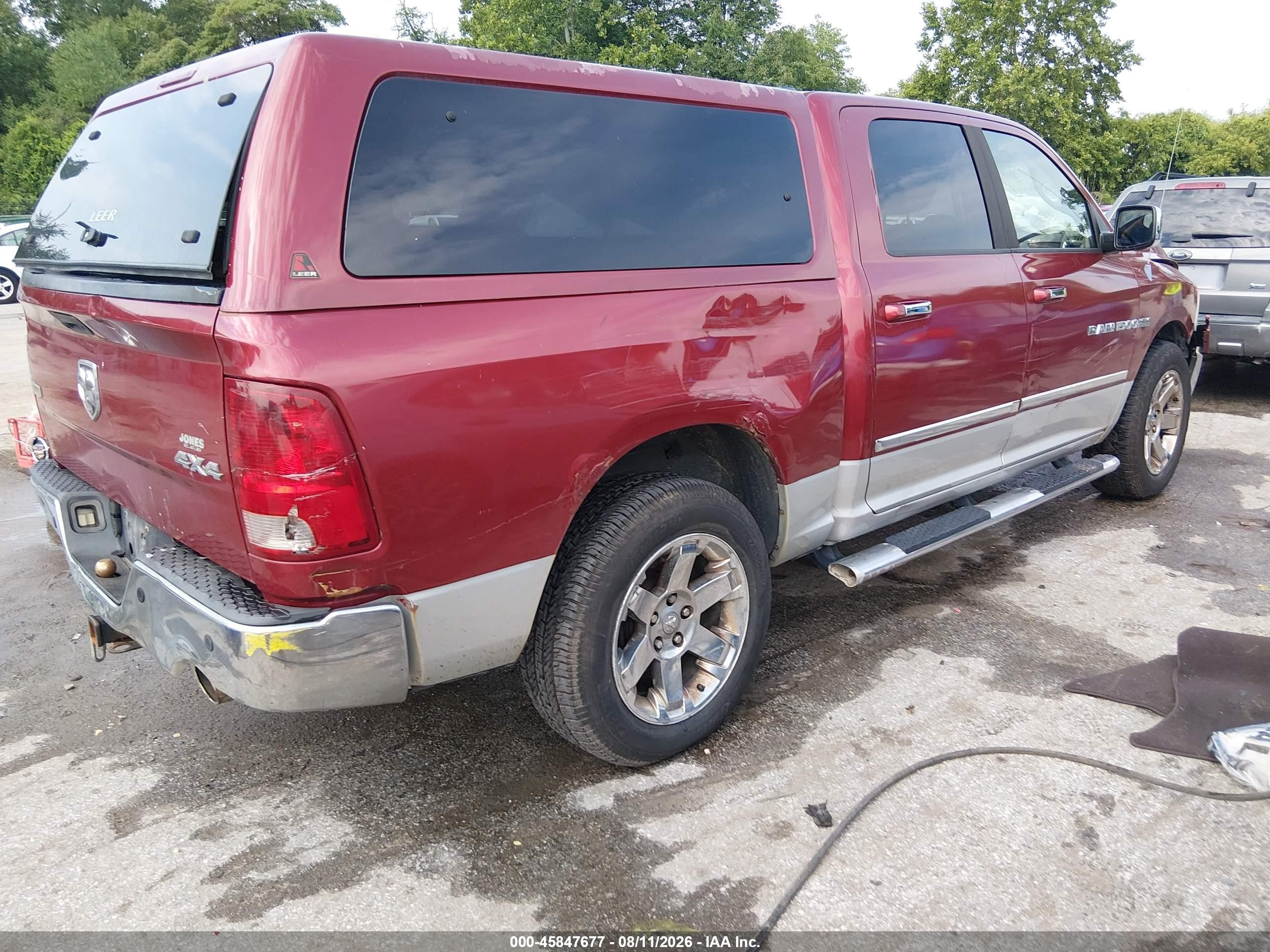 2011 Ram Ram 1500 Laramie Красный vin: 1D7RV1CT6BS545556