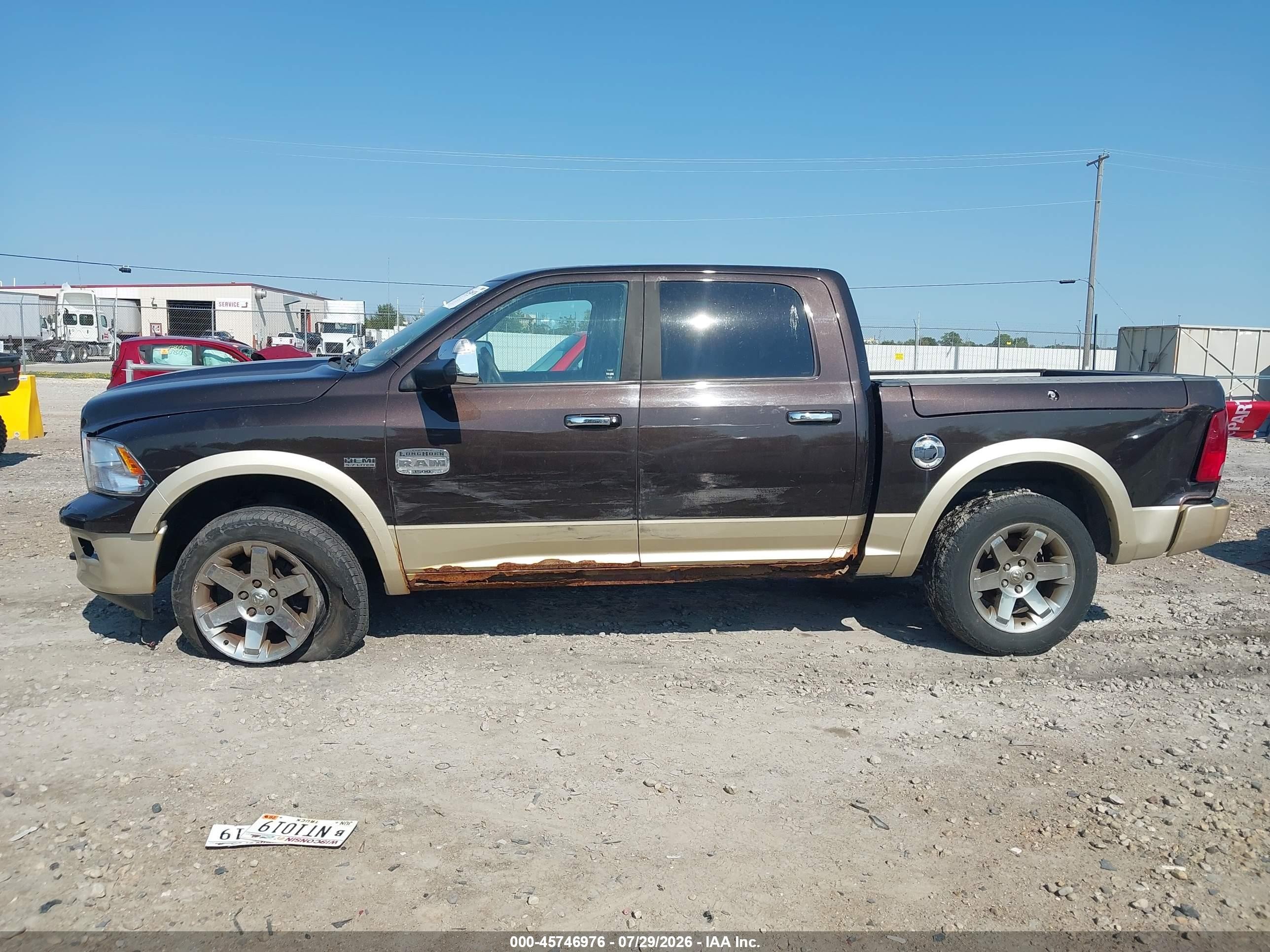 2011 Ram Ram 1500 Laramie Longhorn Brown vin: 1D7RV1CT6BS660254