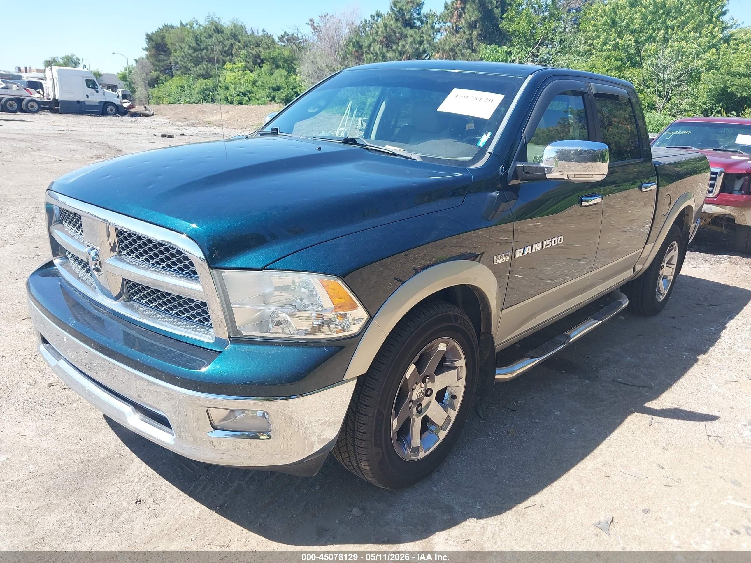 2011 Ram 1500 Laramie Зеленый vin: 1D7RV1CT7BS620507