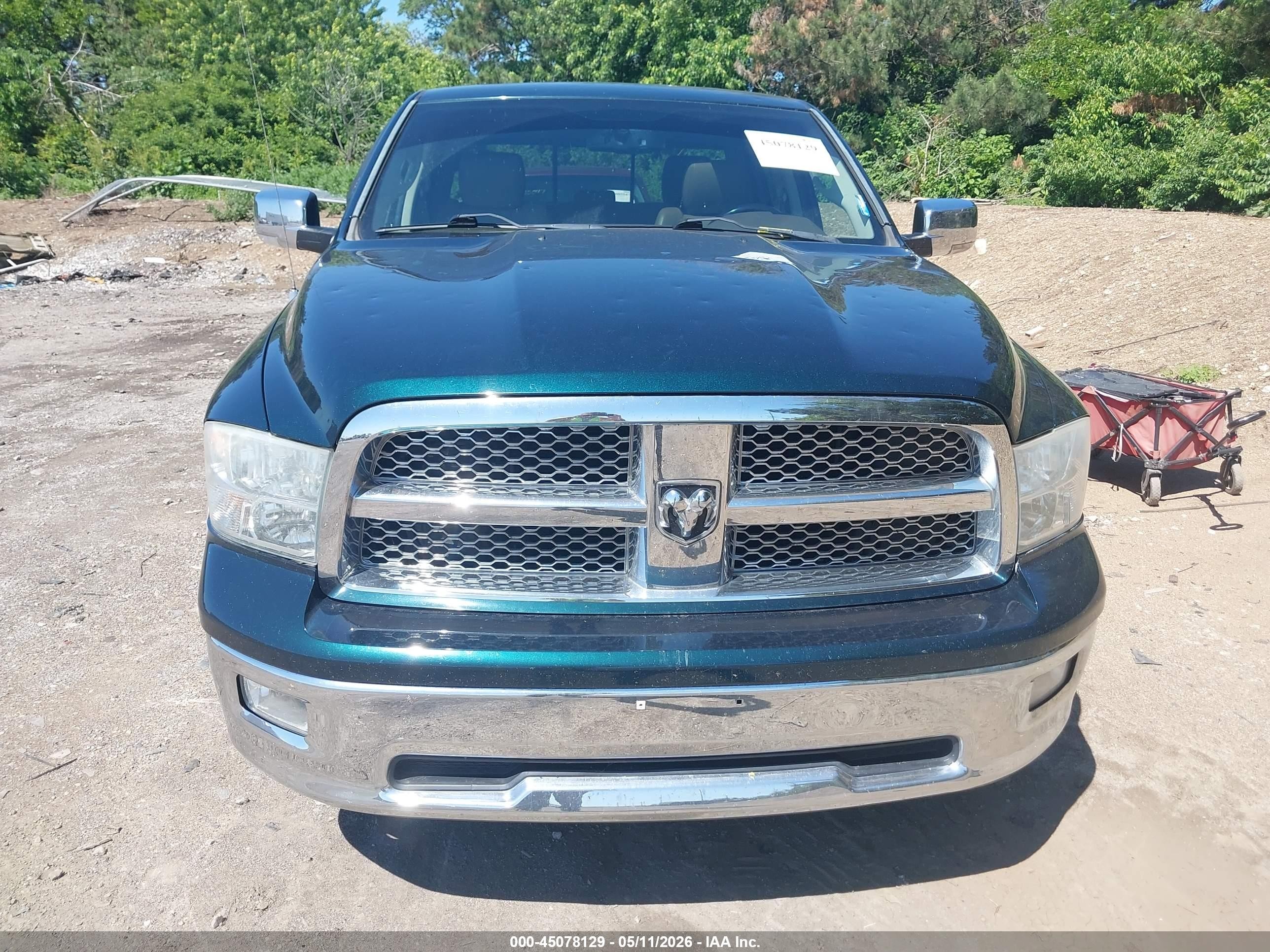 2011 Ram 1500 Laramie Зеленый vin: 1D7RV1CT7BS620507