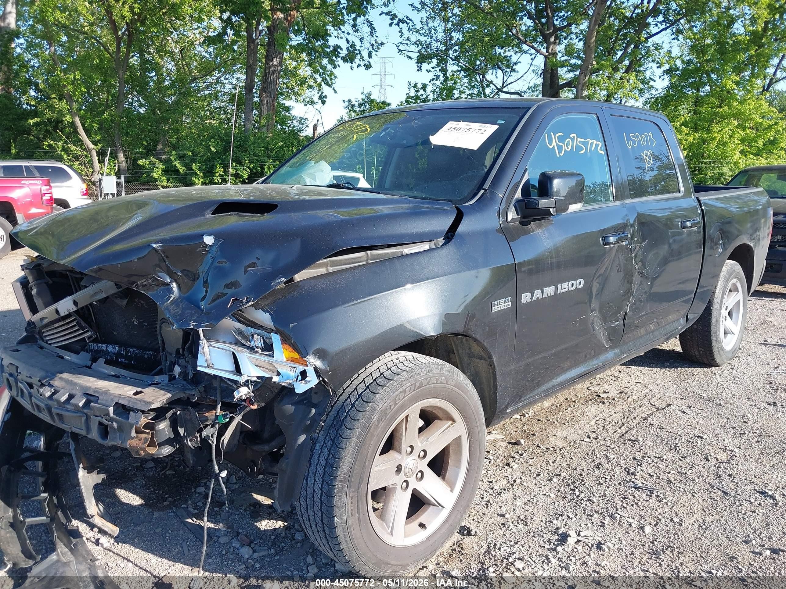 2011 Ram Ram 1500 Sport Черный vin: 1D7RV1CT8BS659073