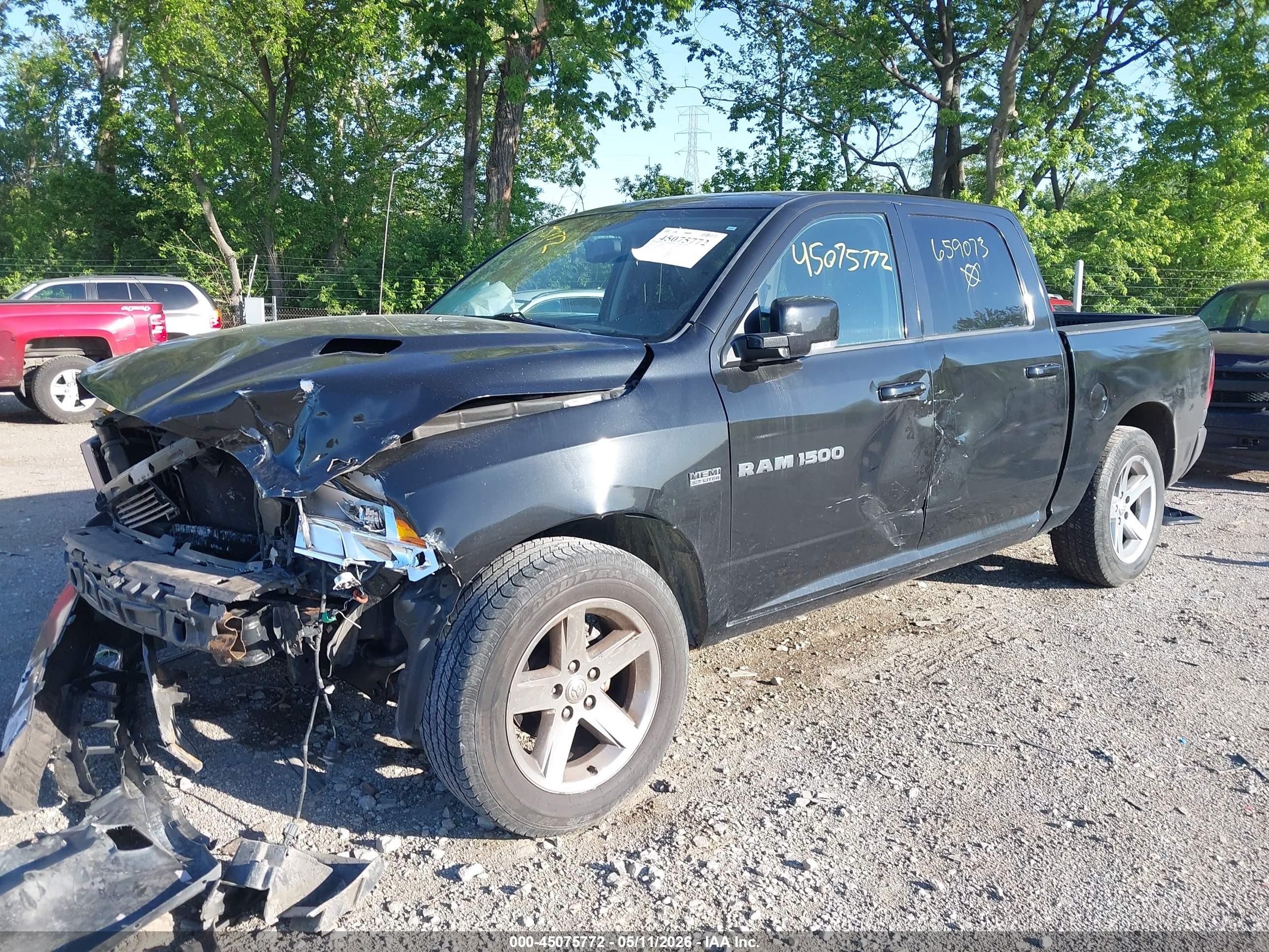 2011 Ram Ram 1500 Sport Черный vin: 1D7RV1CT8BS659073