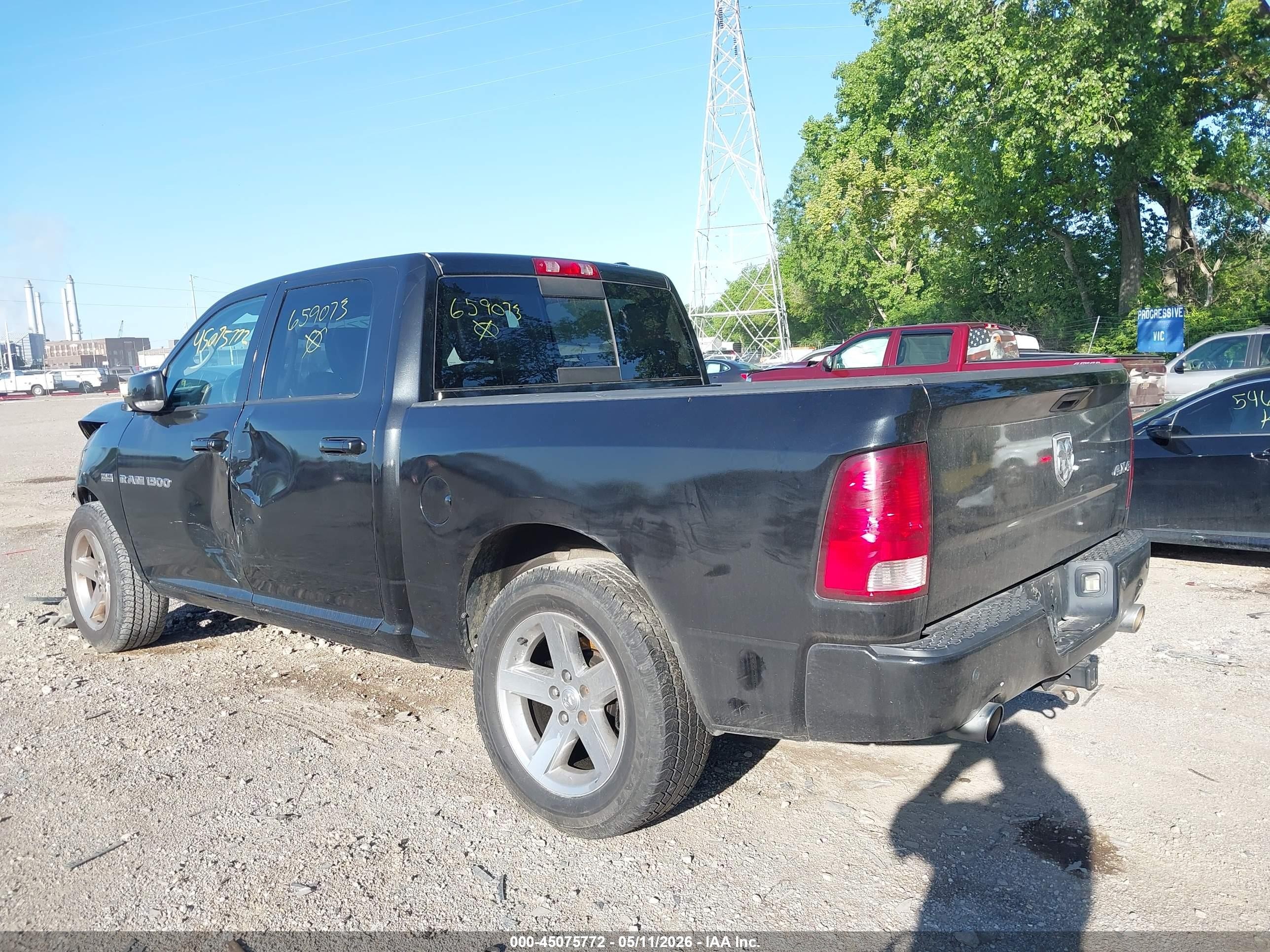 2011 Ram Ram 1500 Sport Черный vin: 1D7RV1CT8BS659073