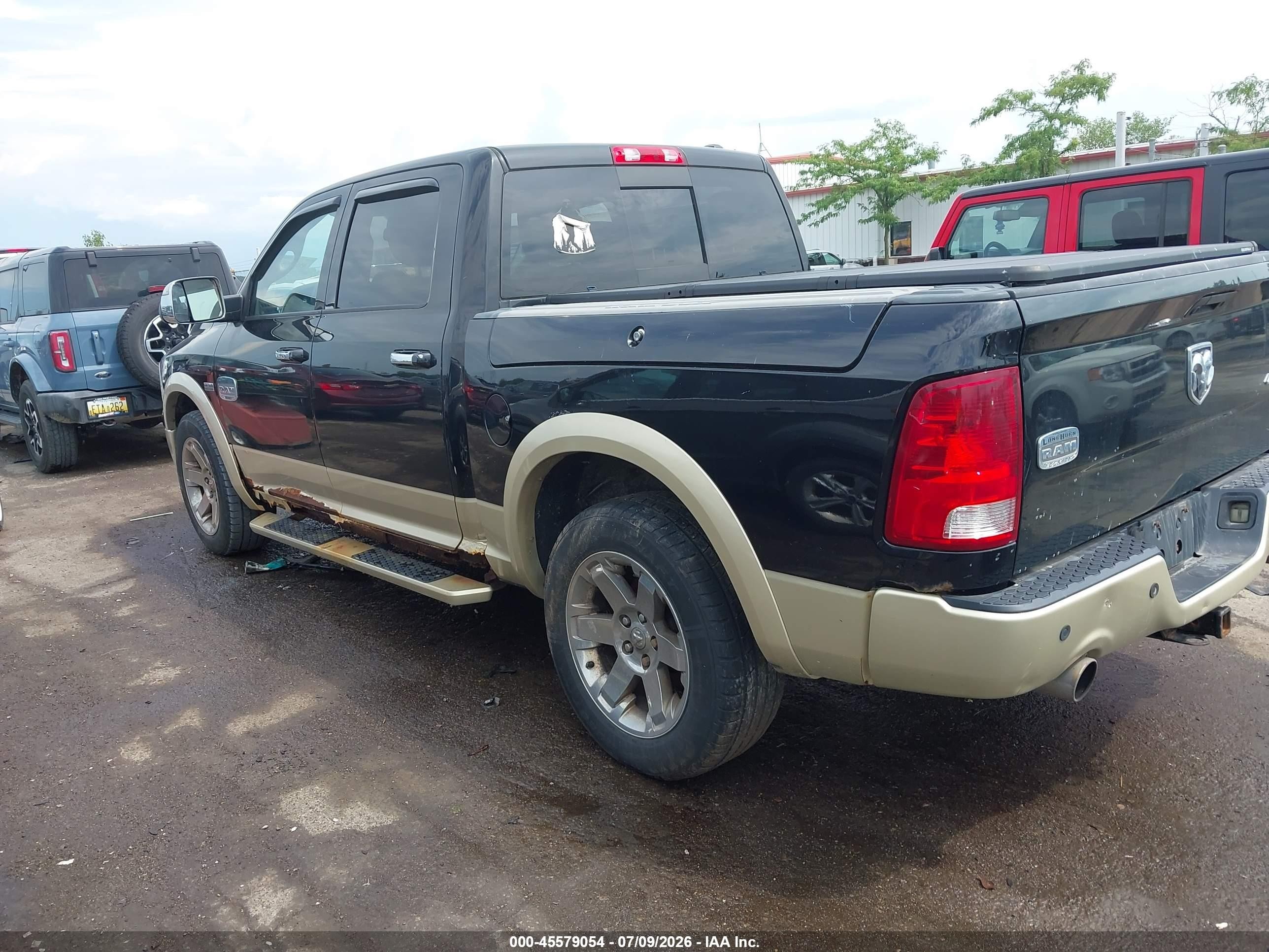 2011 Ram Ram 1500 Laramie Longhorn Черный vin: 1D7RV1CT9BS613977