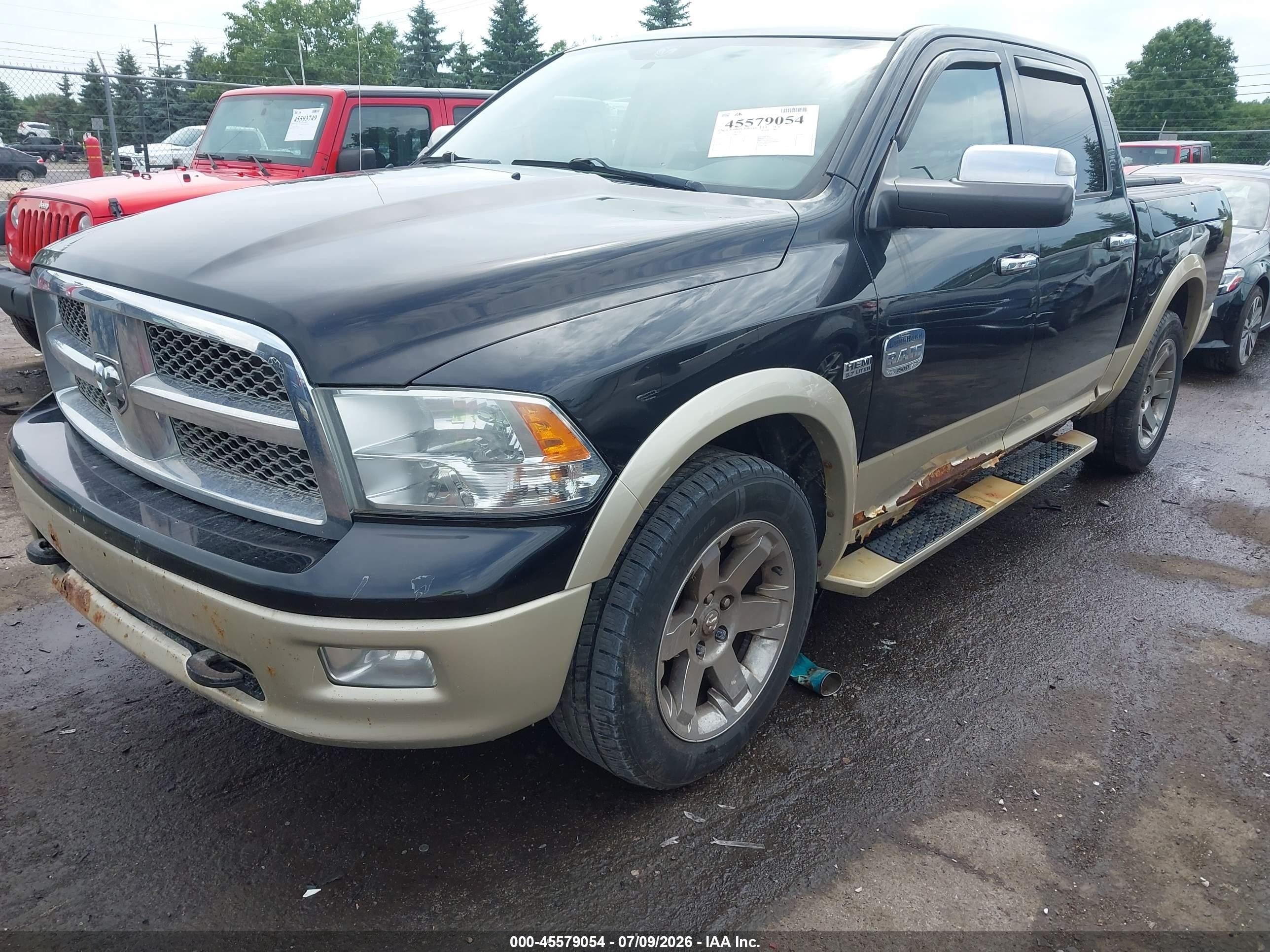 2011 Ram Ram 1500 Laramie Longhorn Черный vin: 1D7RV1CT9BS613977