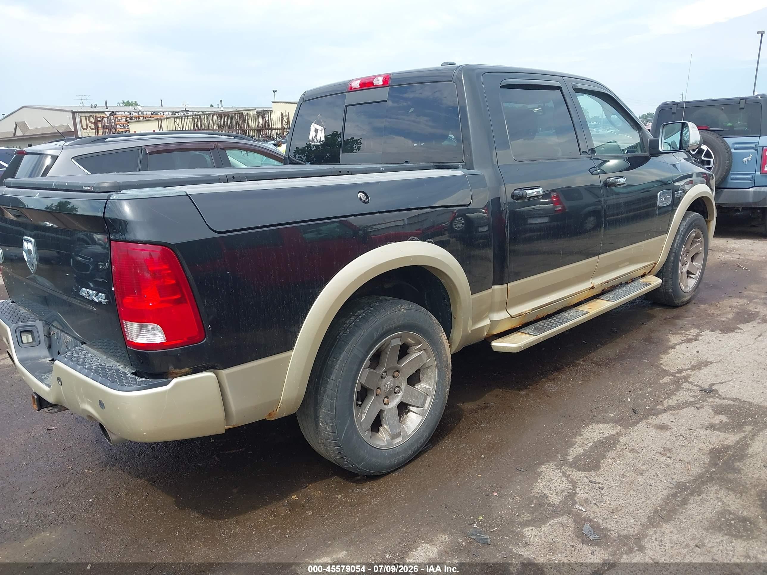 2011 Ram Ram 1500 Laramie Longhorn Черный vin: 1D7RV1CT9BS613977