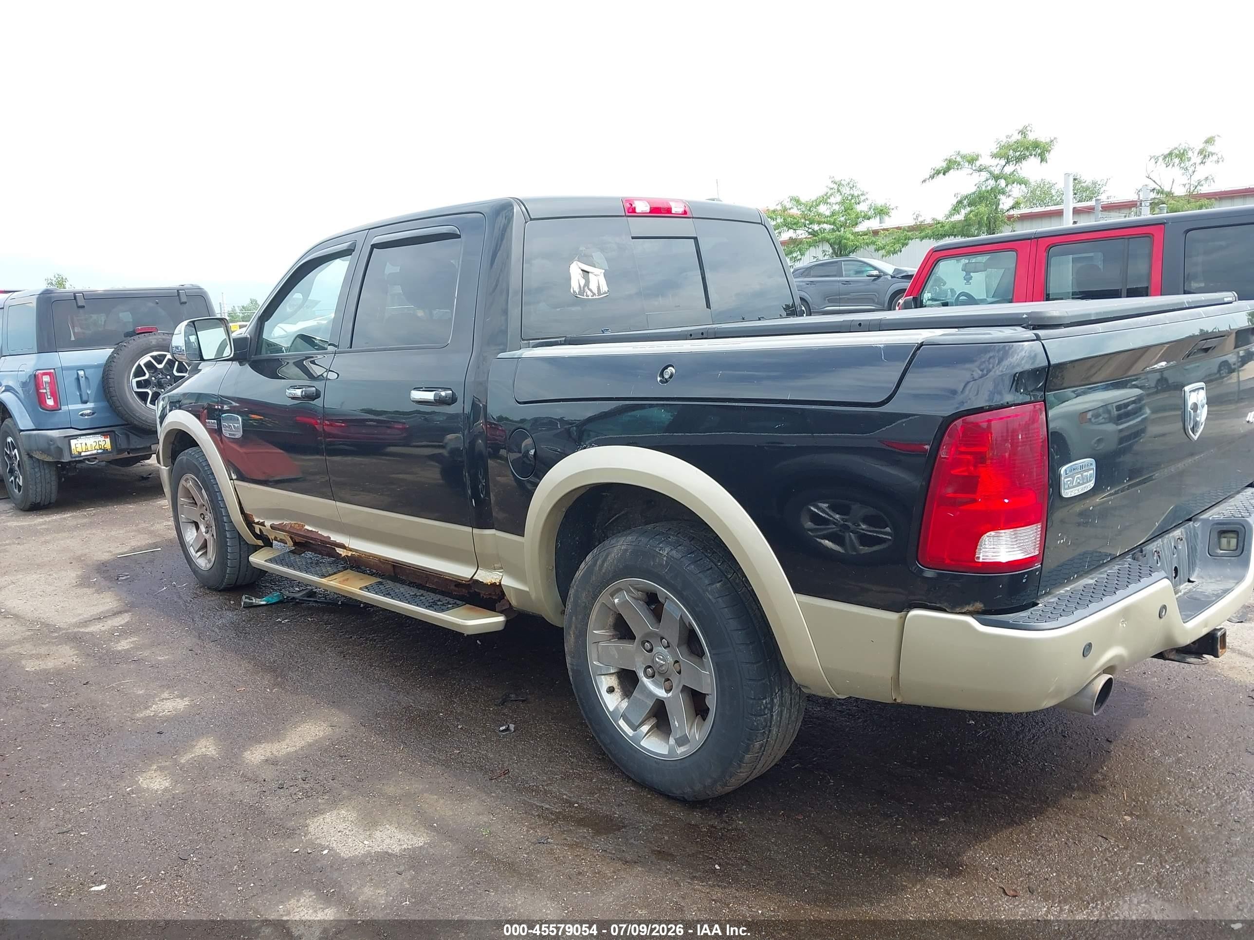 2011 Ram Ram 1500 Laramie Longhorn Черный vin: 1D7RV1CT9BS613977