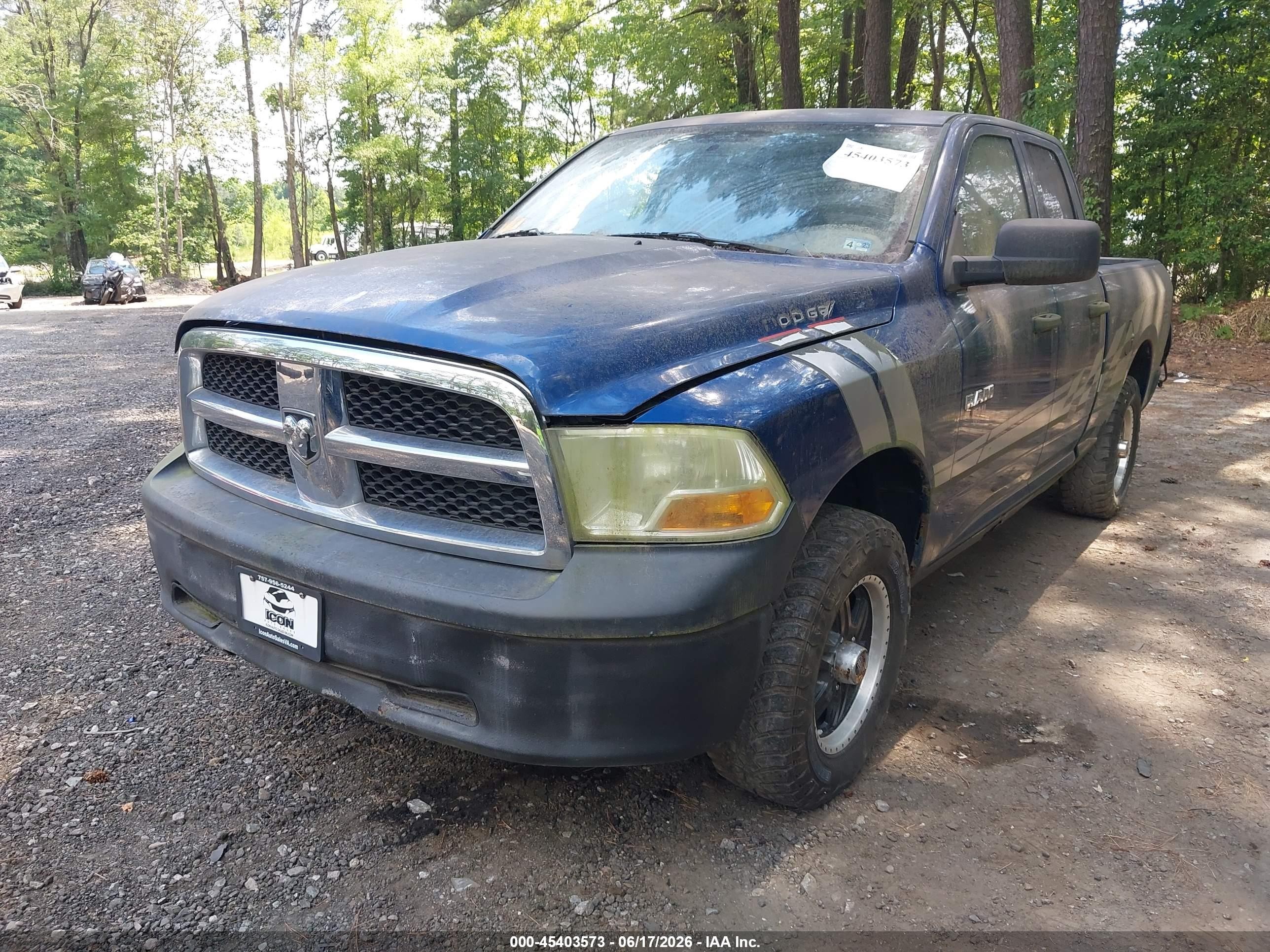 2010 Dodge Ram 1500 St Blue vin: 1D7RV1GPXAS257938