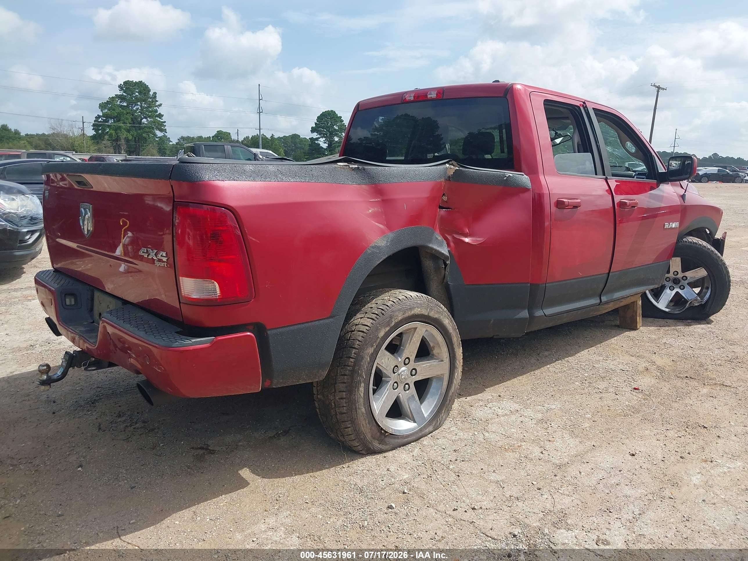 2010 Dodge Ram 1500 Sport Red vin: 1D7RV1GT0AS214979