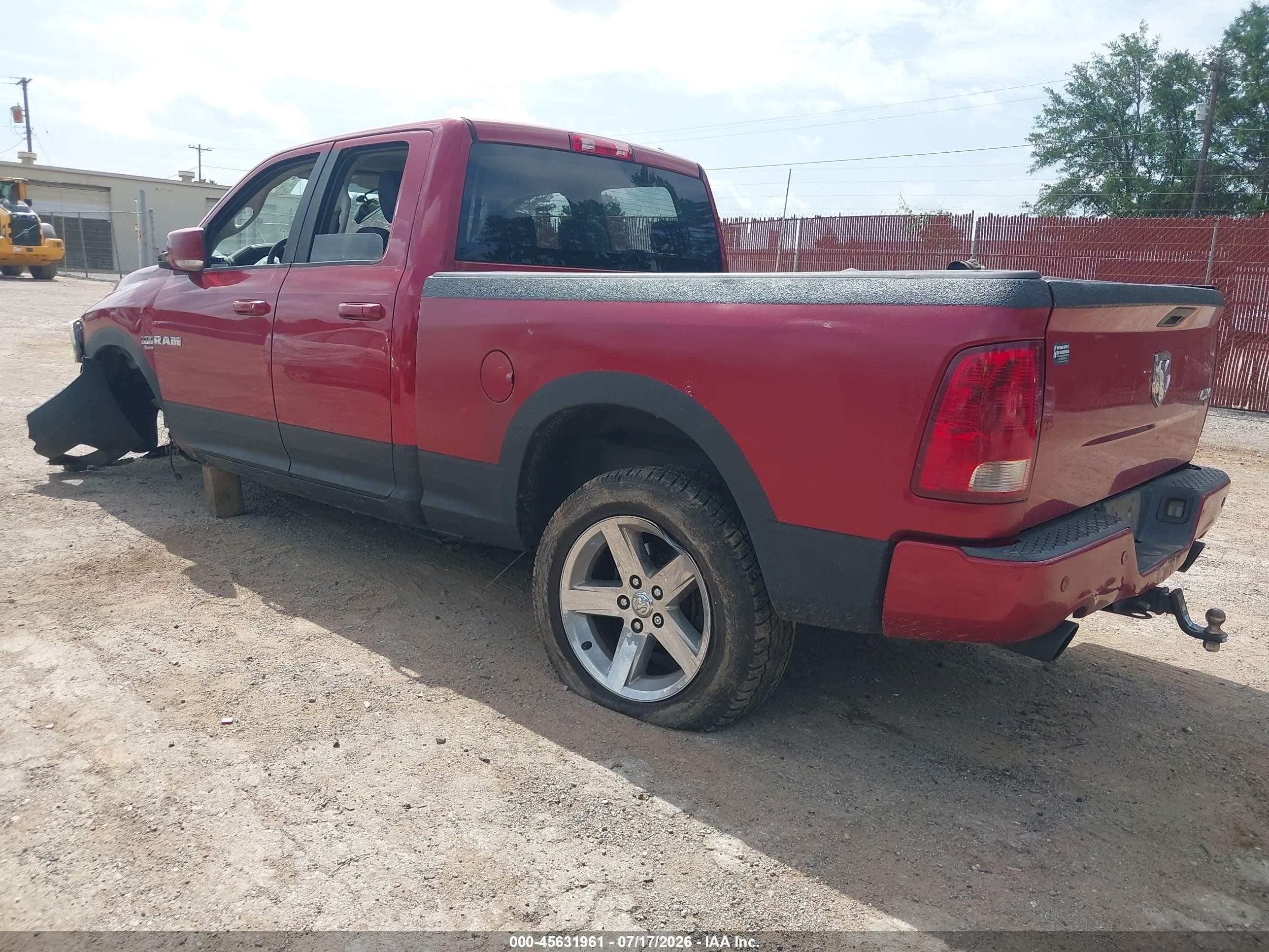 2010 Dodge Ram 1500 Sport Red vin: 1D7RV1GT0AS214979