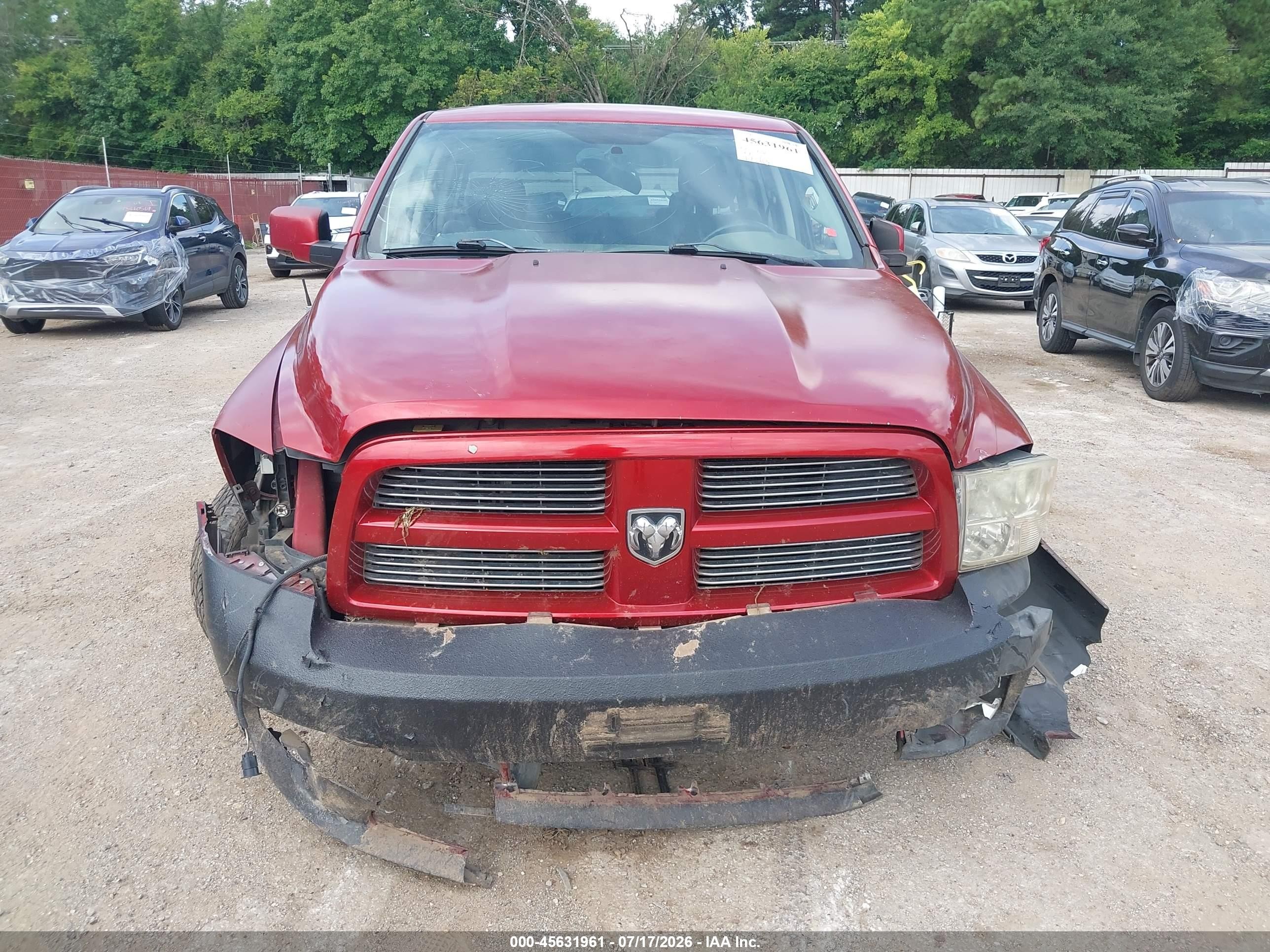 2010 Dodge Ram 1500 Sport Red vin: 1D7RV1GT0AS214979