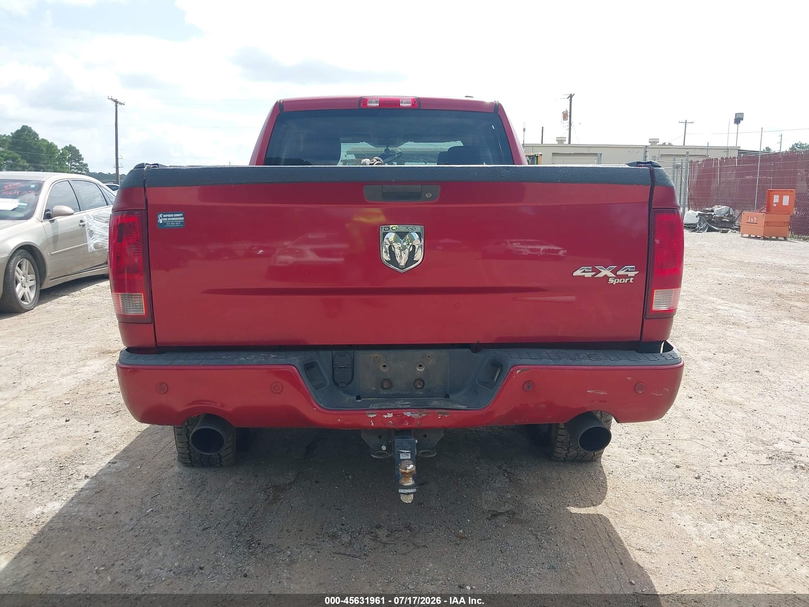 2010 Dodge Ram 1500 Sport Red vin: 1D7RV1GT0AS214979