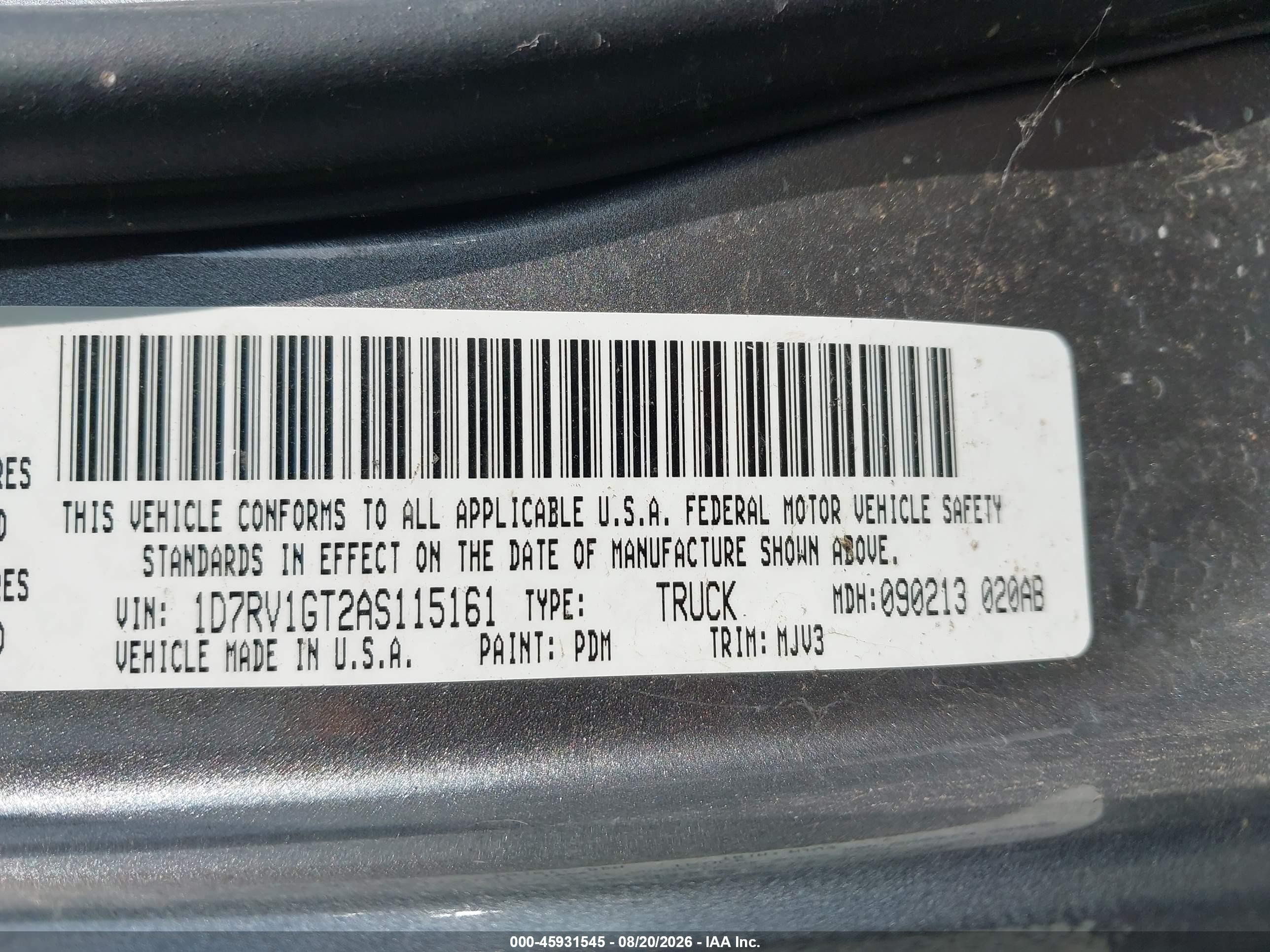 2010 Dodge Ram 1500 Slt/sport/trx Gray vin: 1D7RV1GT2AS115161