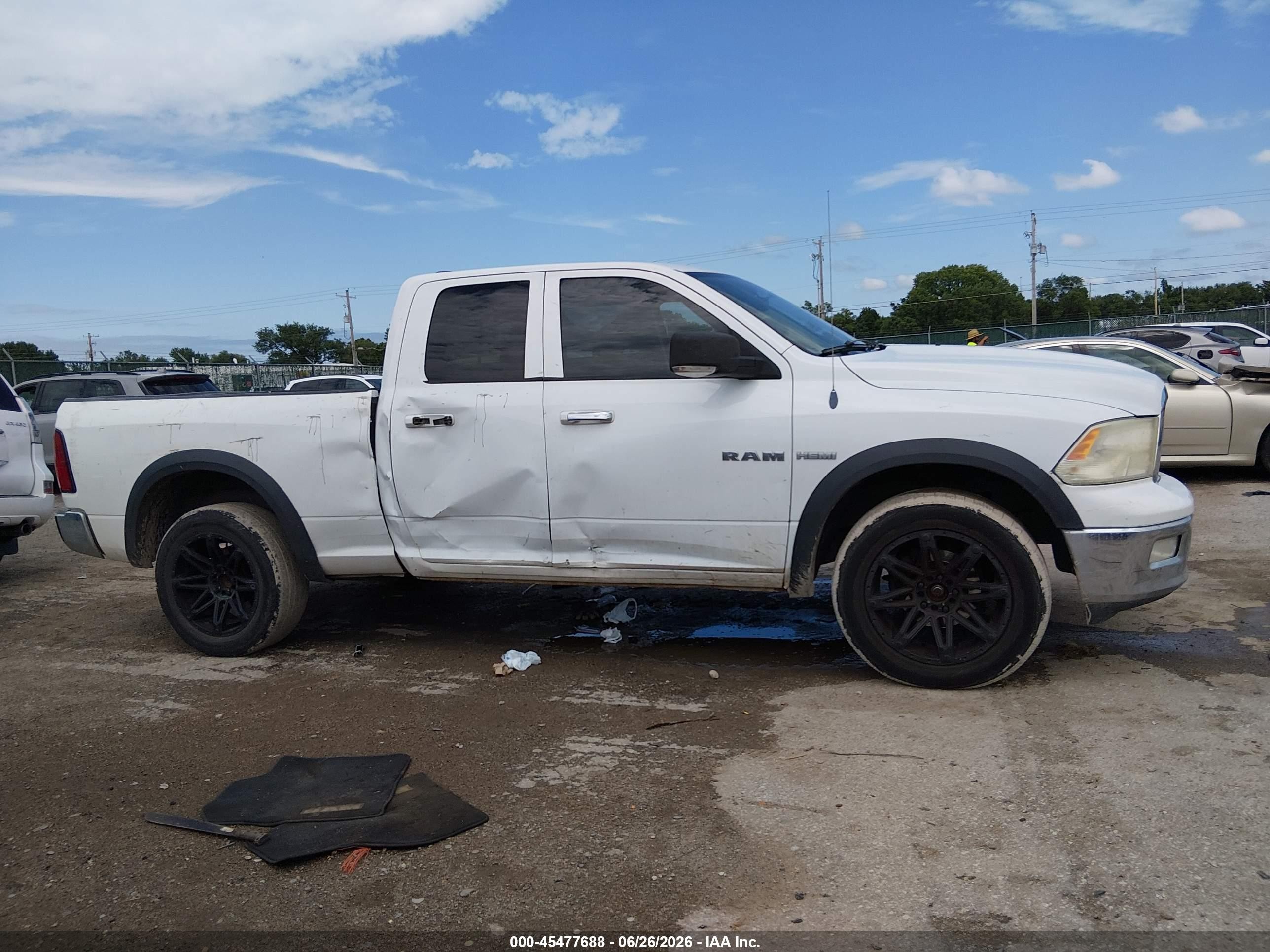2010 Dodge Ram 1500 Slt White vin: 1D7RV1GT2AS131344