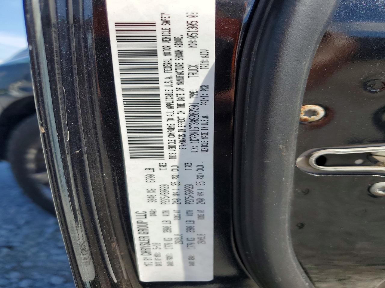 2010 Dodge Ram 1500 Black vin: 1D7RV1GT3AS207301