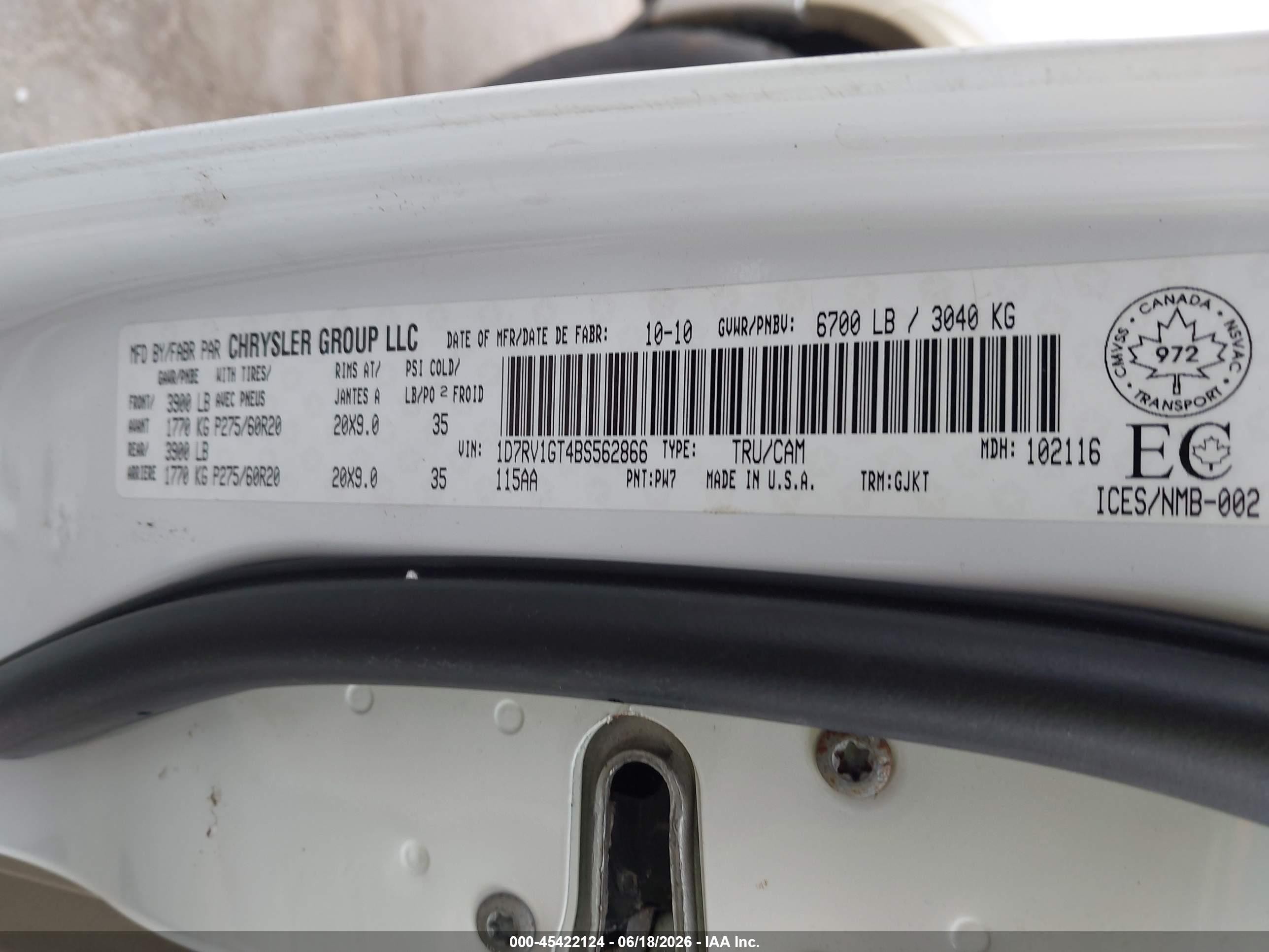 2011 Ram Ram 1500 Laramie White vin: 1D7RV1GT4BS562866