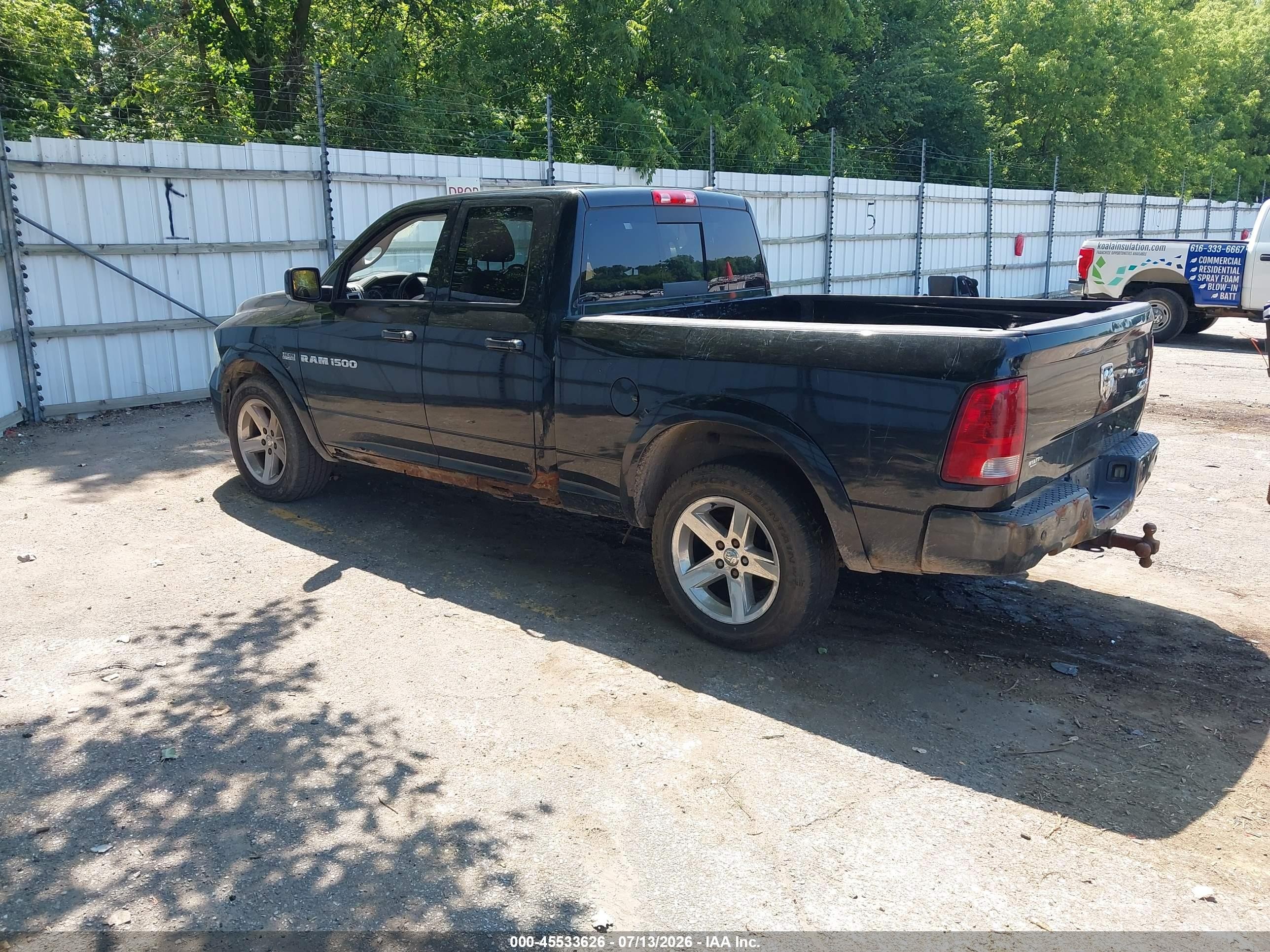 2011 Ram Ram 1500 Sport Черный vin: 1D7RV1GT5BS539032