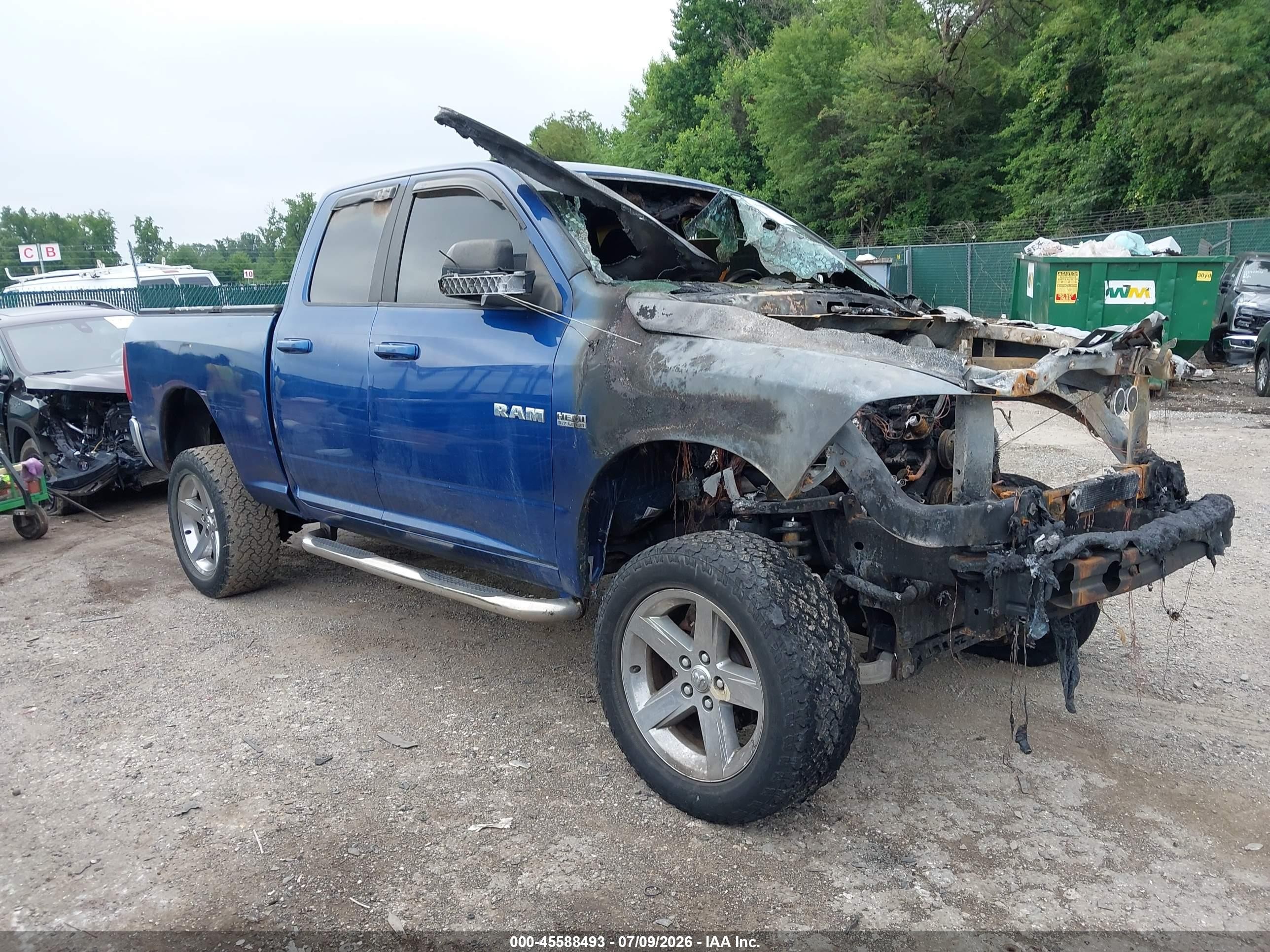 2010 Dodge Ram 1500 Slt/sport/trx Blue vin: 1D7RV1GT7AS127936