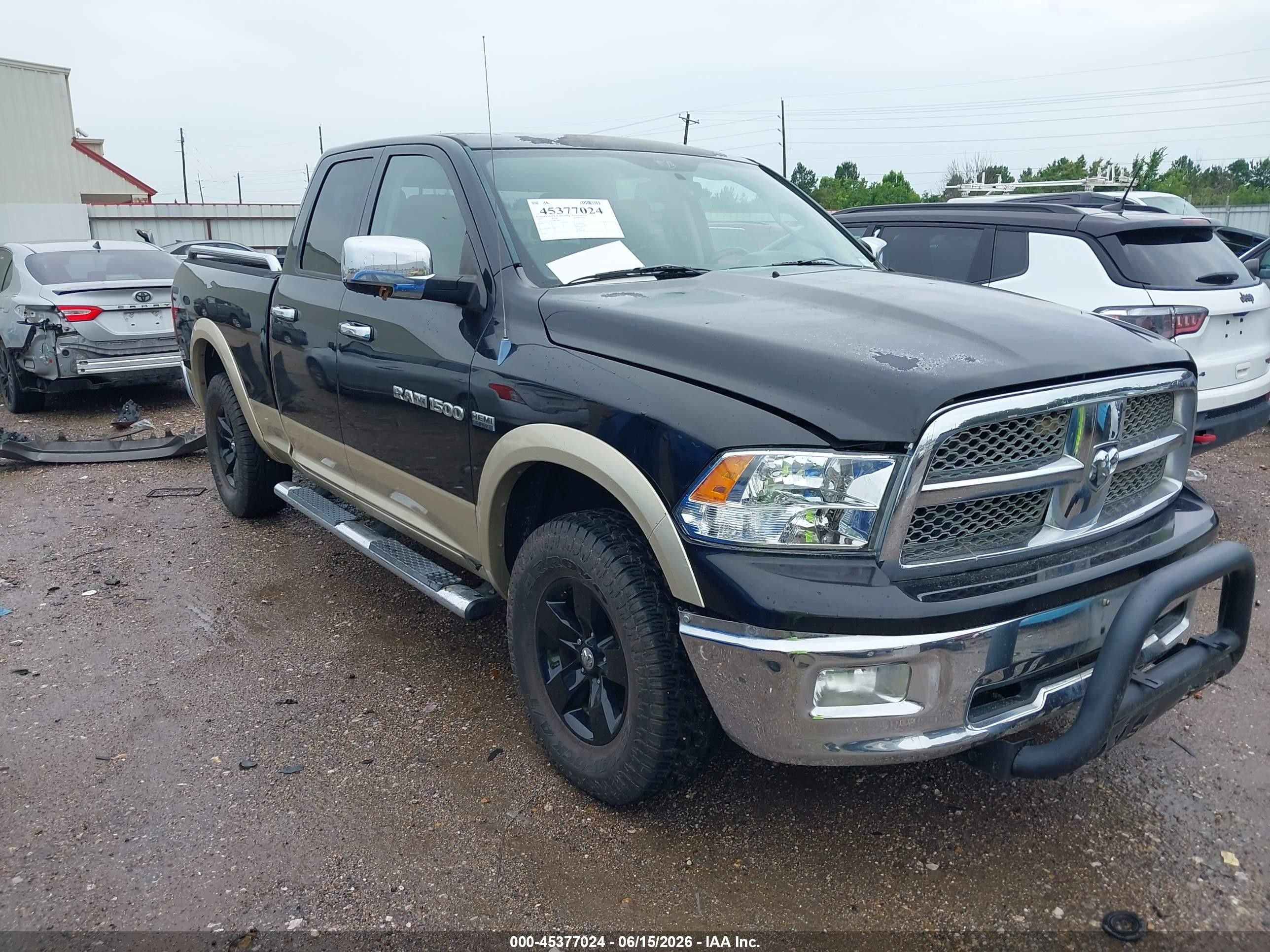 2011 Ram Ram 1500 Laramie Черный vin: 1D7RV1GT7BS530834