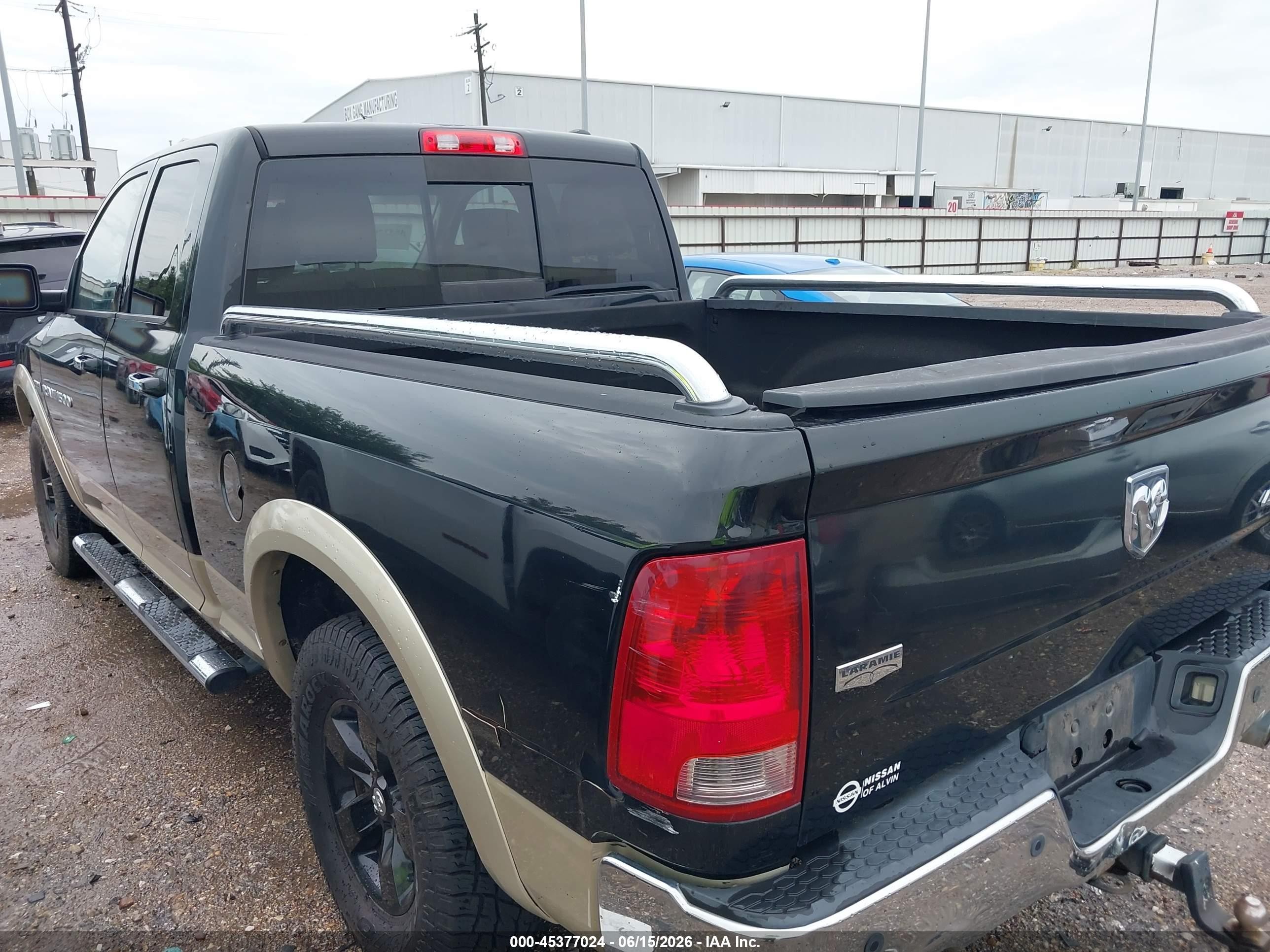 2011 Ram Ram 1500 Laramie Черный vin: 1D7RV1GT7BS530834