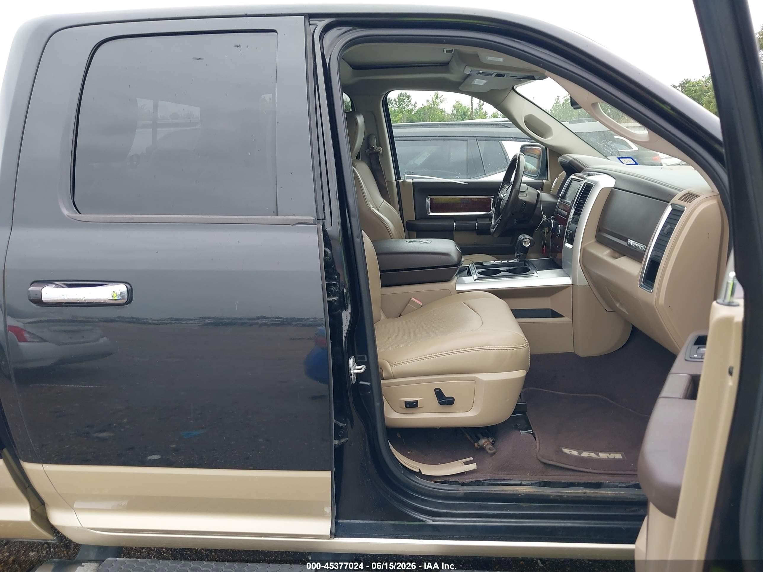 2011 Ram Ram 1500 Laramie Черный vin: 1D7RV1GT7BS530834