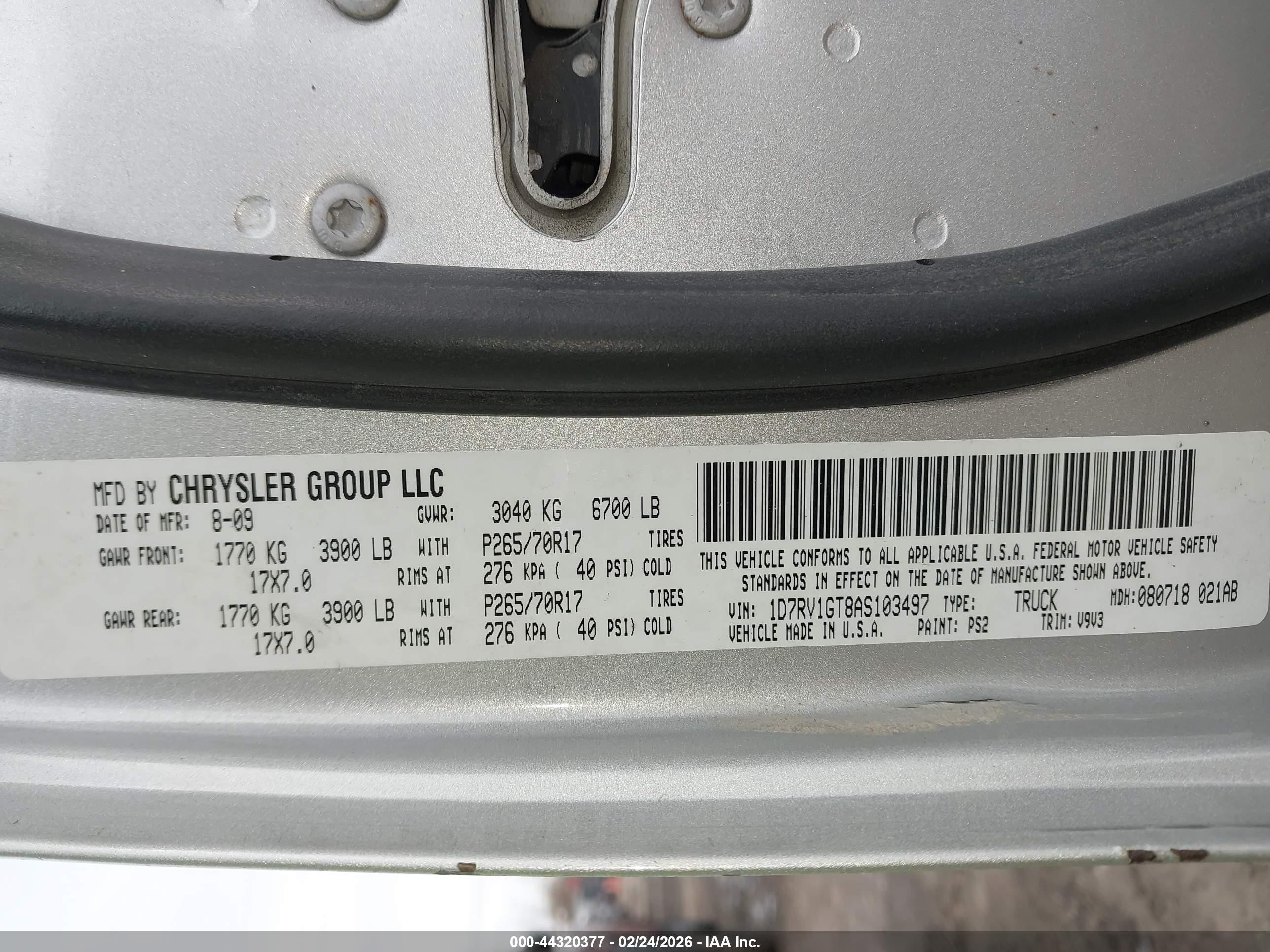 2010 Dodge Ram 1500 St Silver vin: 1D7RV1GT8AS103497