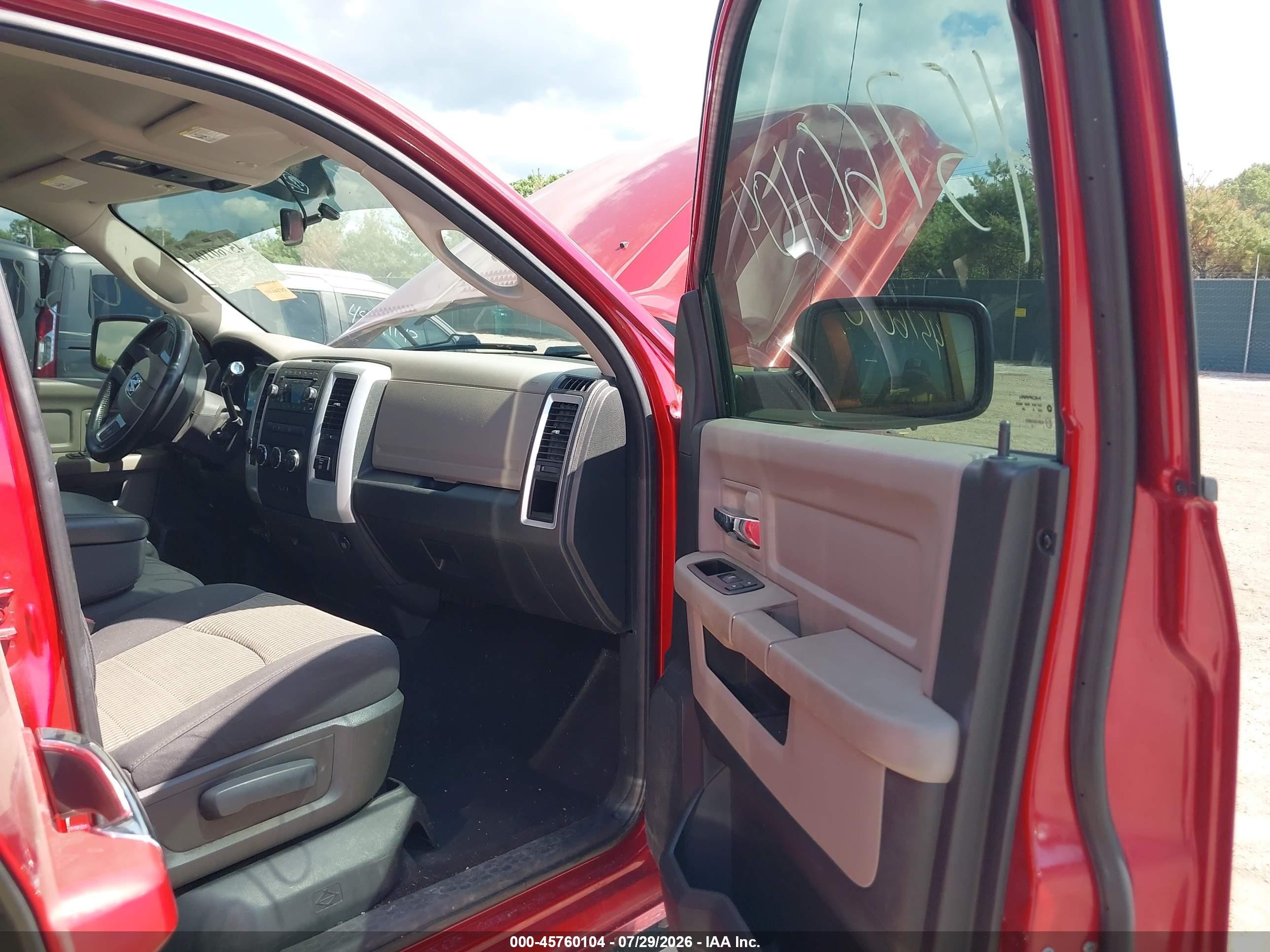 2010 Dodge Ram 1500 Slt/sport/trx Red vin: 1D7RV1GT8AS231500