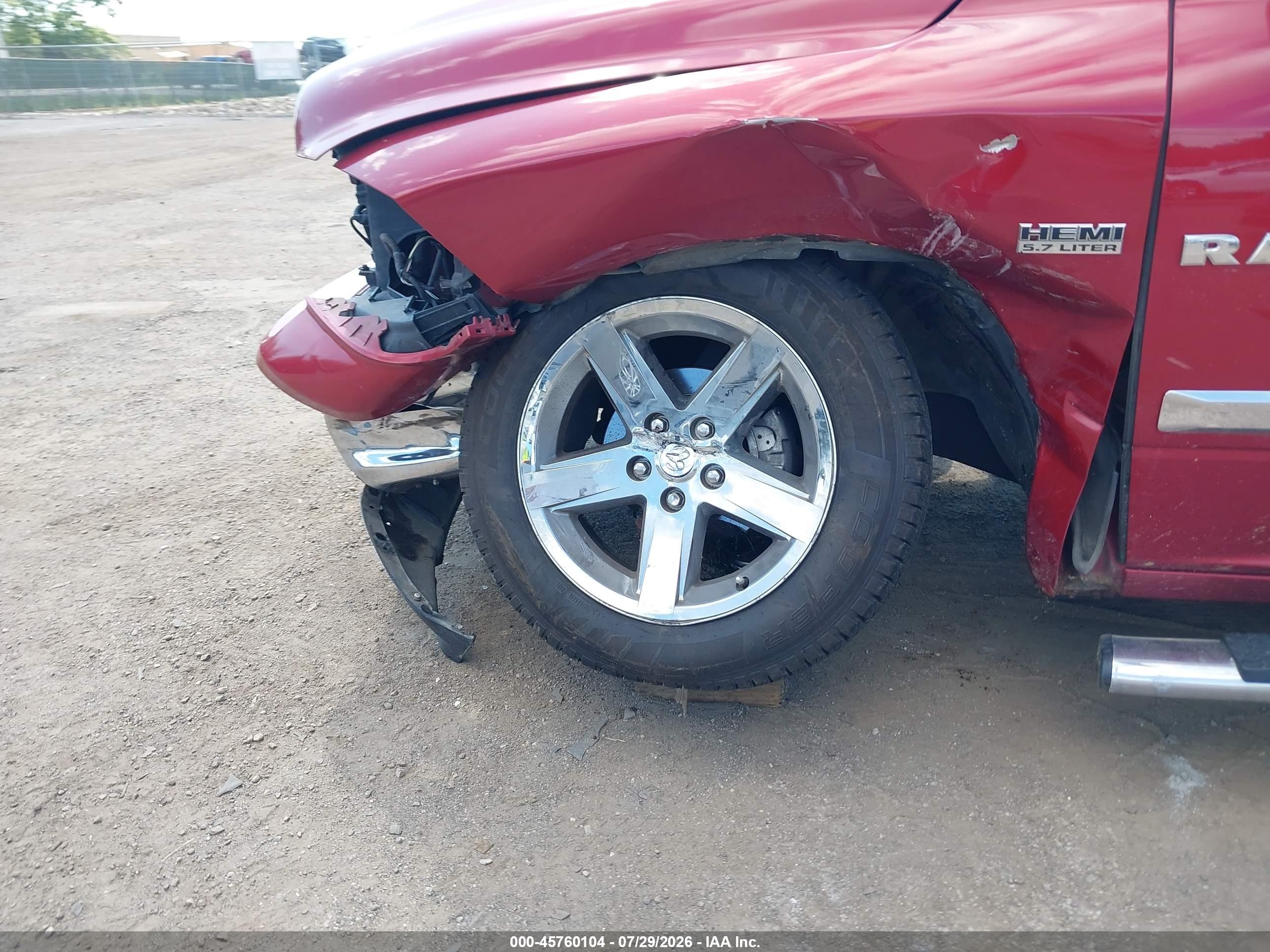 2010 Dodge Ram 1500 Slt/sport/trx Red vin: 1D7RV1GT8AS231500