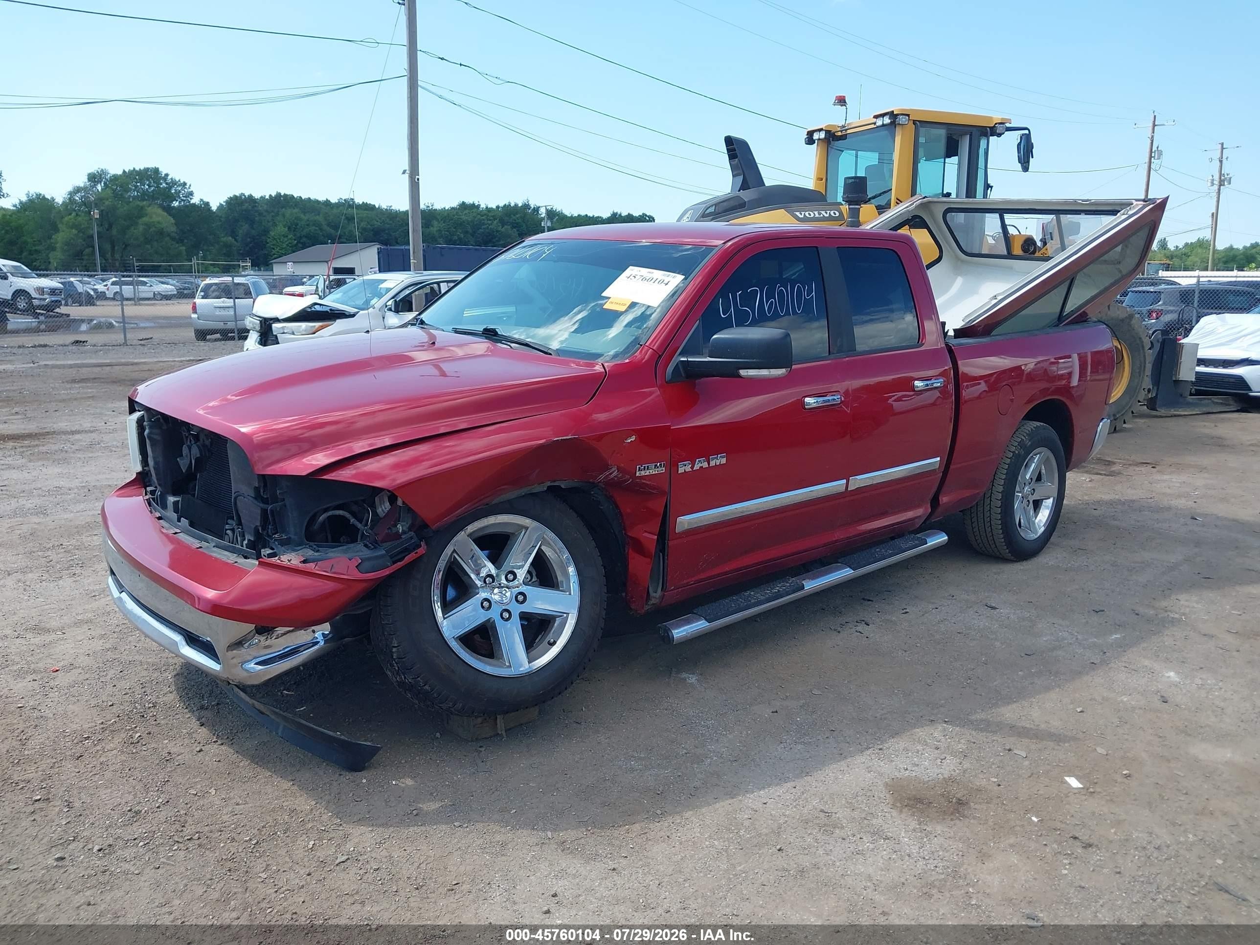2010 Dodge Ram 1500 Slt/sport/trx Red vin: 1D7RV1GT8AS231500