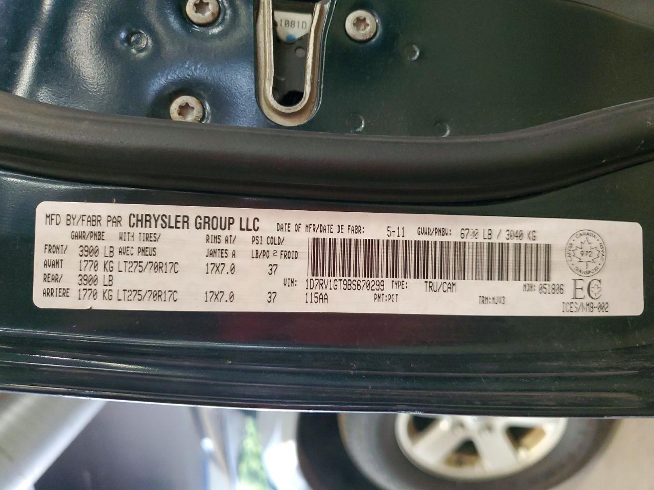 2011 Dodge Ram 1500 Green vin: 1D7RV1GT9BS670299