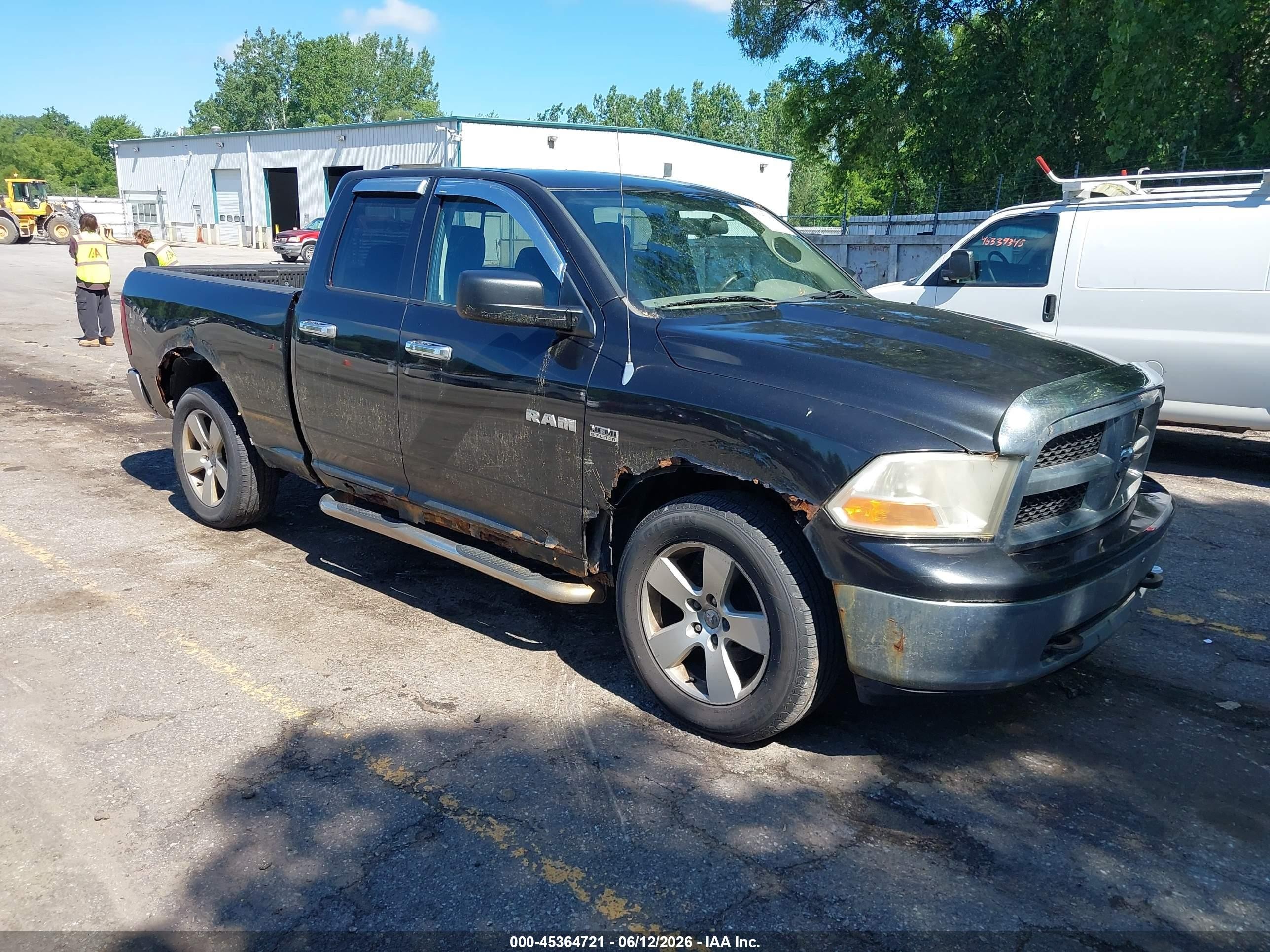 2010 Dodge Ram 1500 Slt Black vin: 1D7RV1GTXAS253322