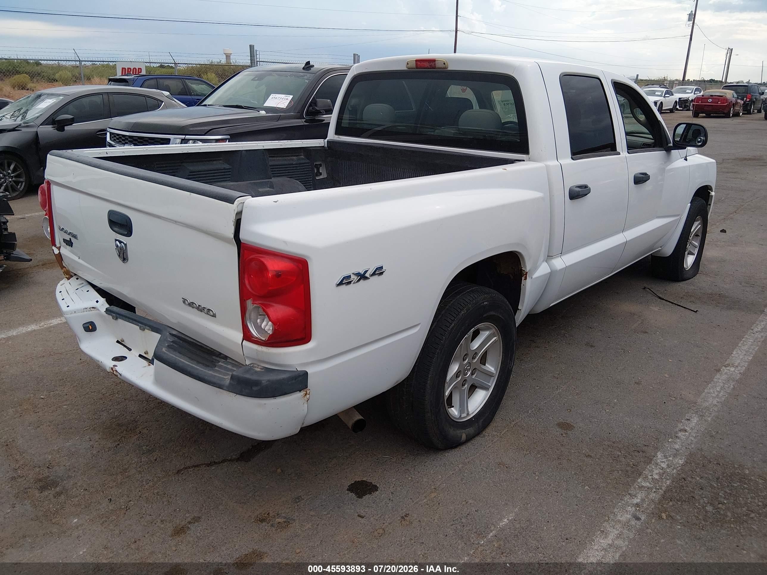 2010 Dodge Dakota Bighorn/lonestar White vin: 1D7RW3GK8AS223378